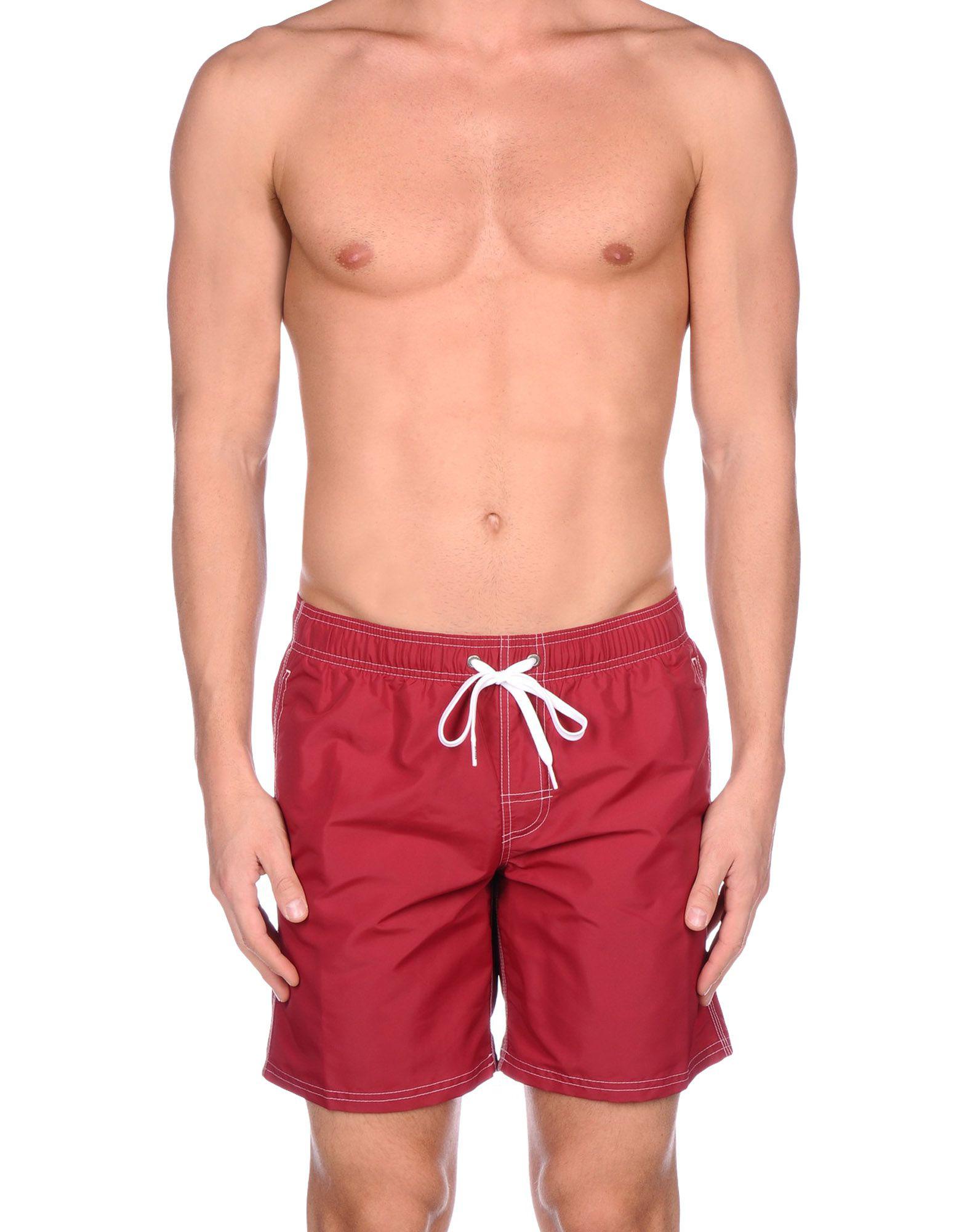 Sundek Synthetic Swim Trunks in Maroon (Red) for Men - Lyst