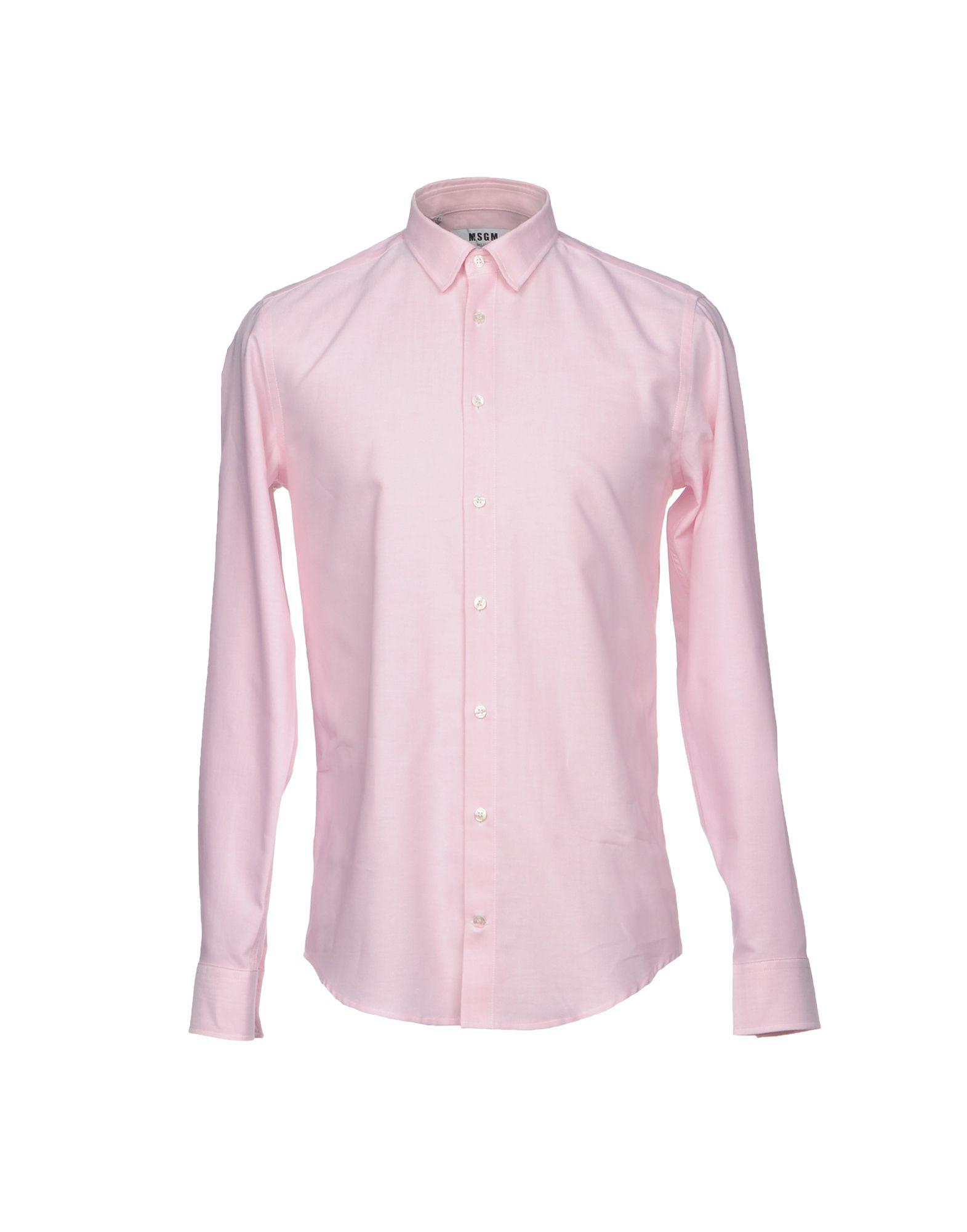 MSGM Cotton Shirt in Pink for Men - Lyst