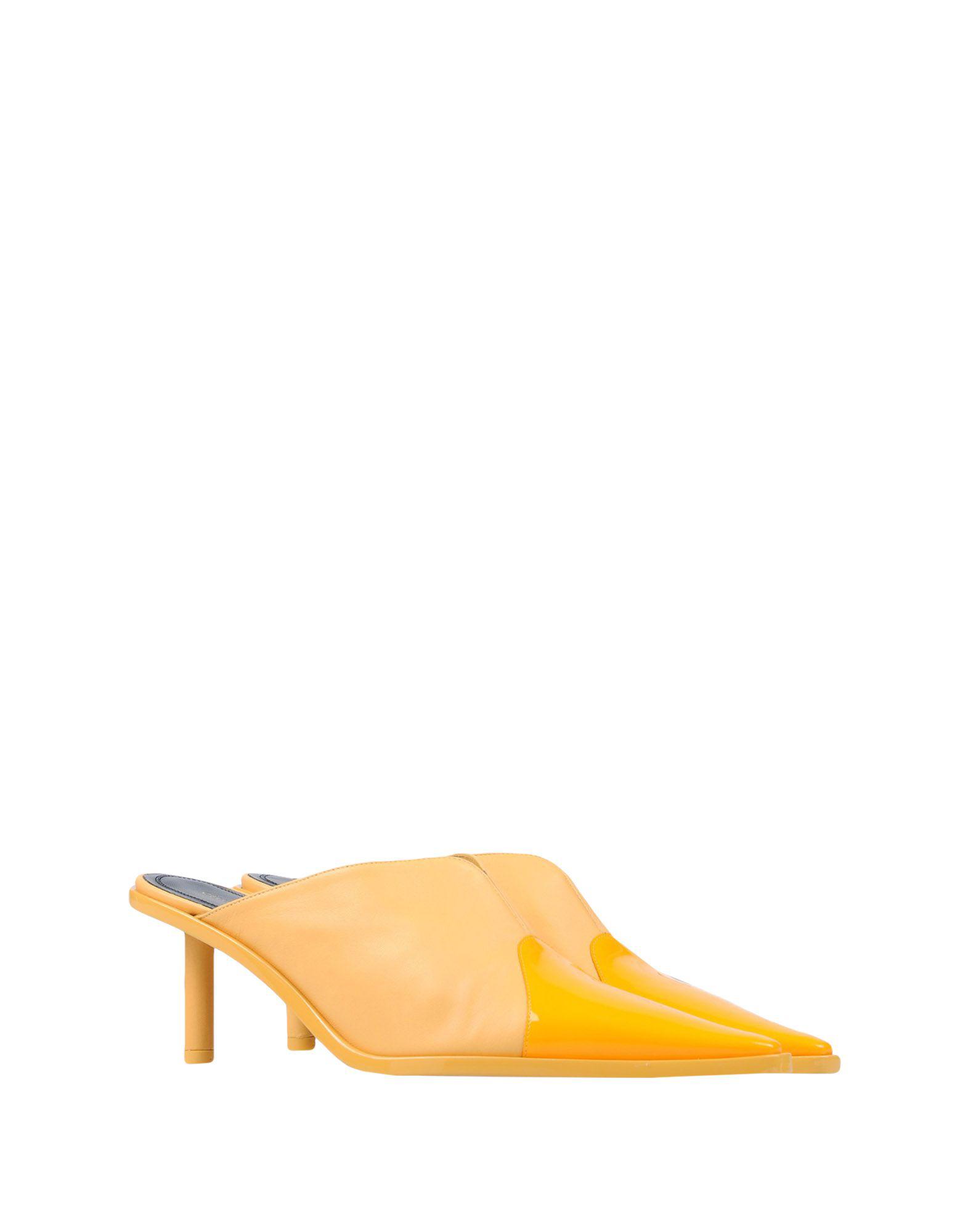 yellow leather mules