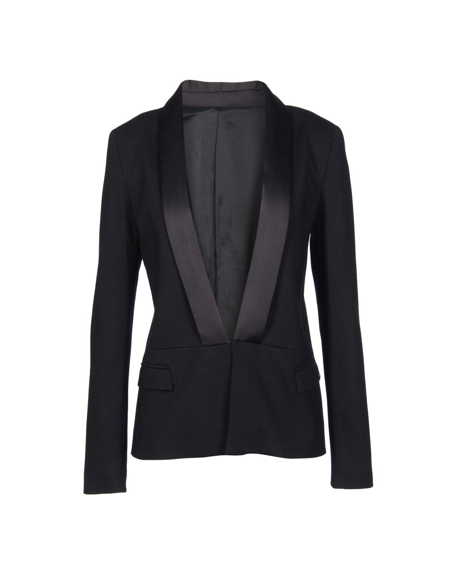 Karl Lagerfeld Satin Suit Jacket in Black Lyst