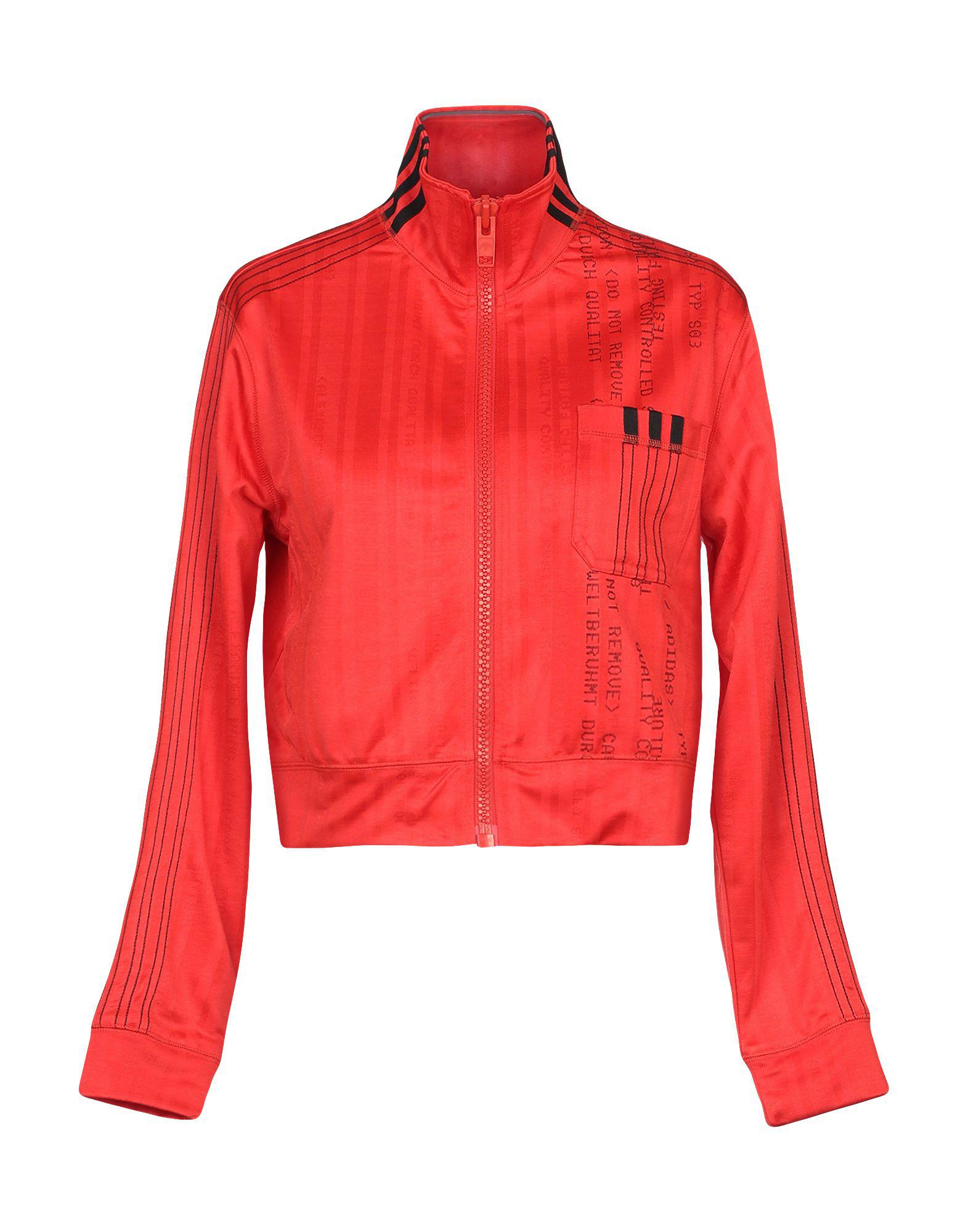 adidas Synthetic Jacket in Red - Lyst