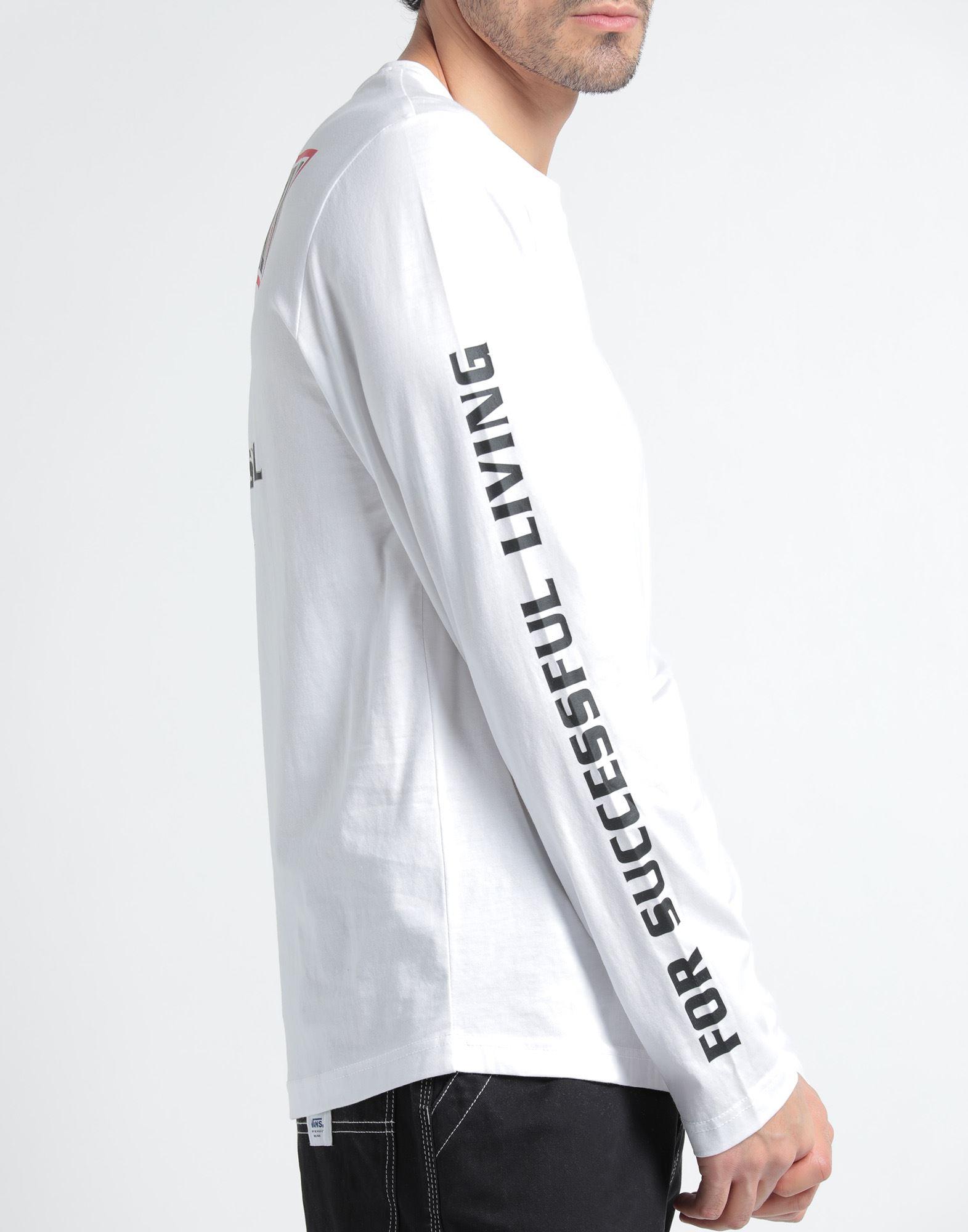 diesel white t shirt long sleeve