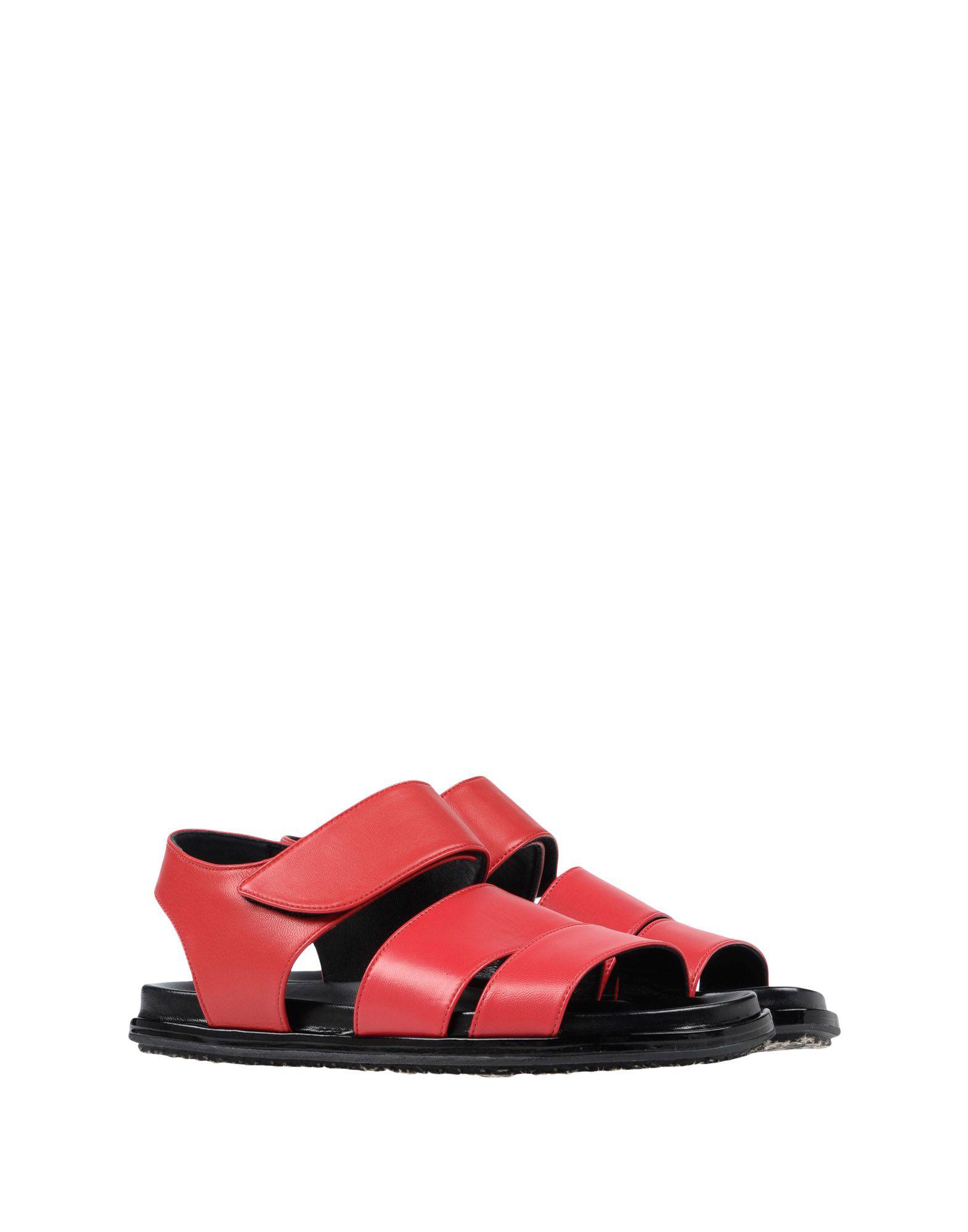 Marni Leather Sandals in Red - Lyst