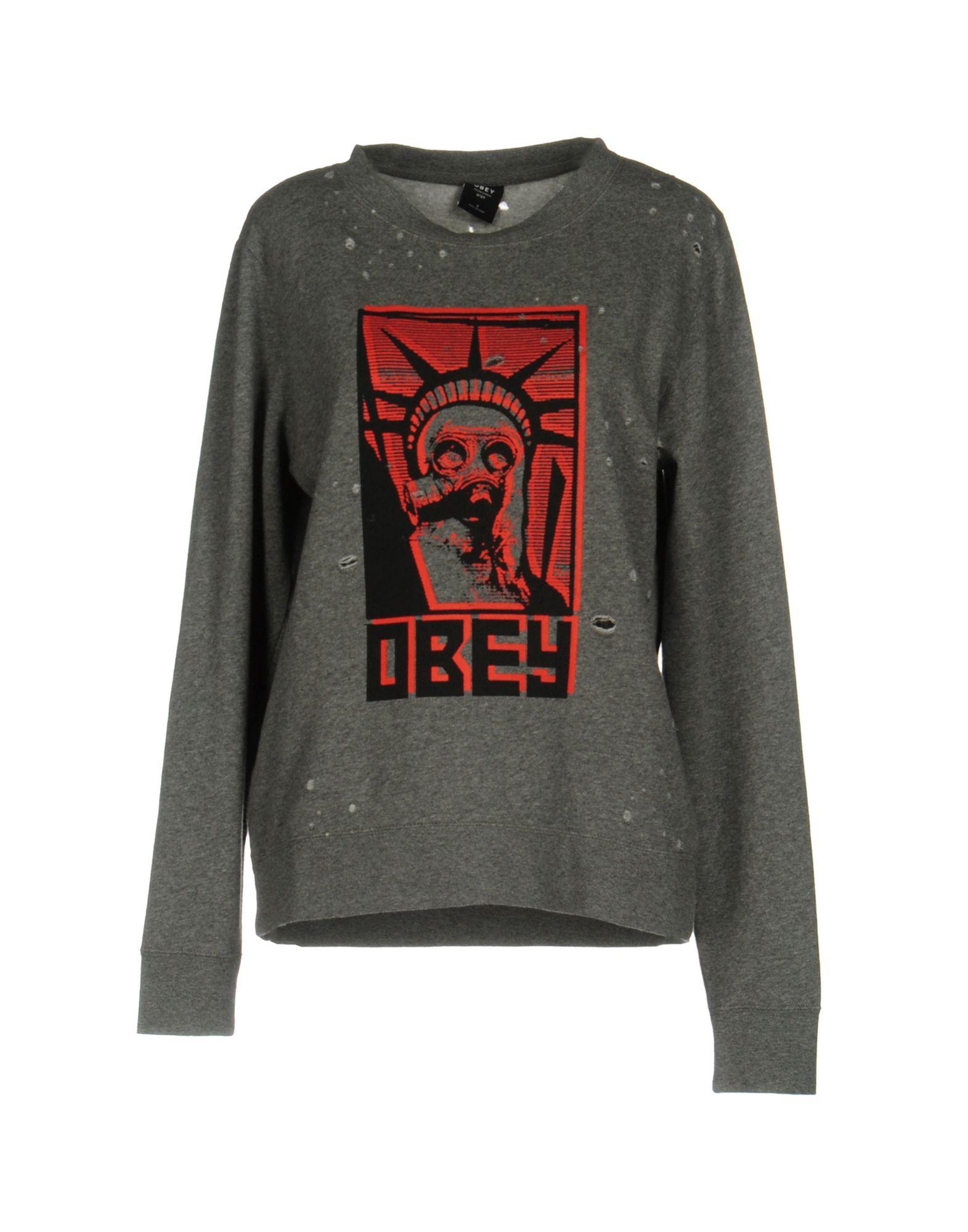 Obey Cotton Sweatshirt in Grey (Gray) - Lyst
