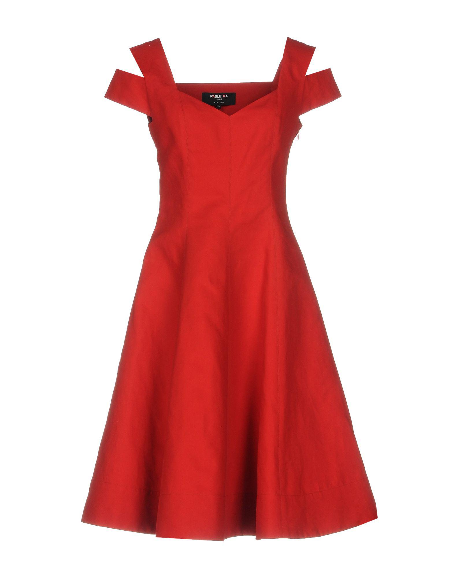 paule ka Red Knee length Dress