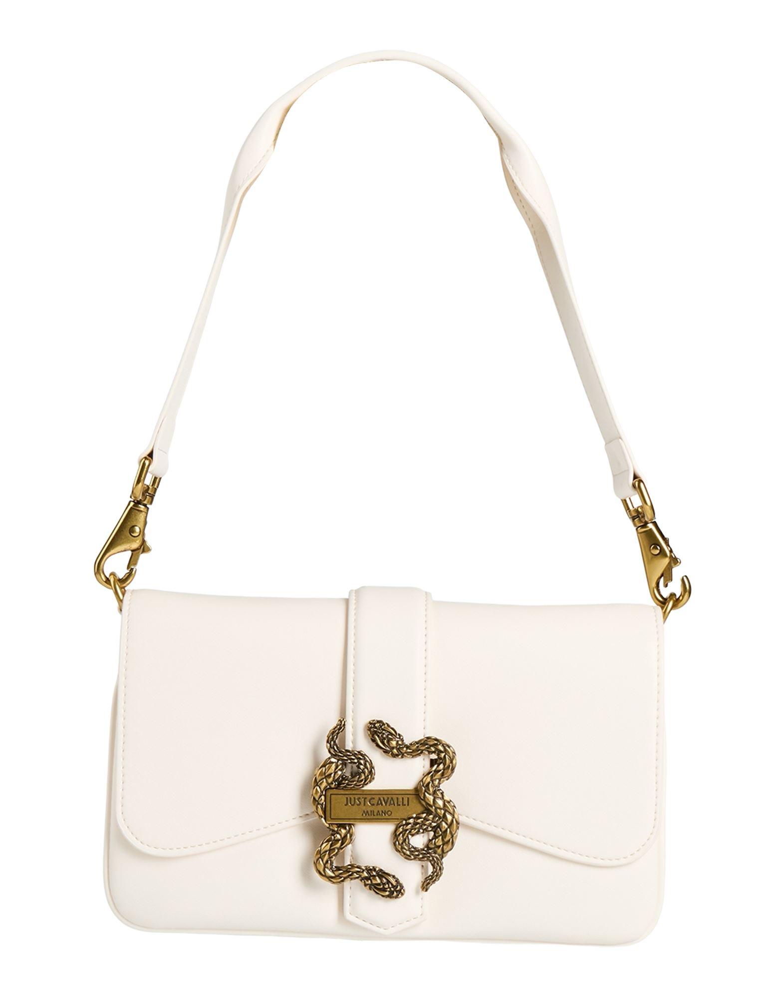 Just Cavalli Ivory Handbag Polyester, Polyurethane Resin in