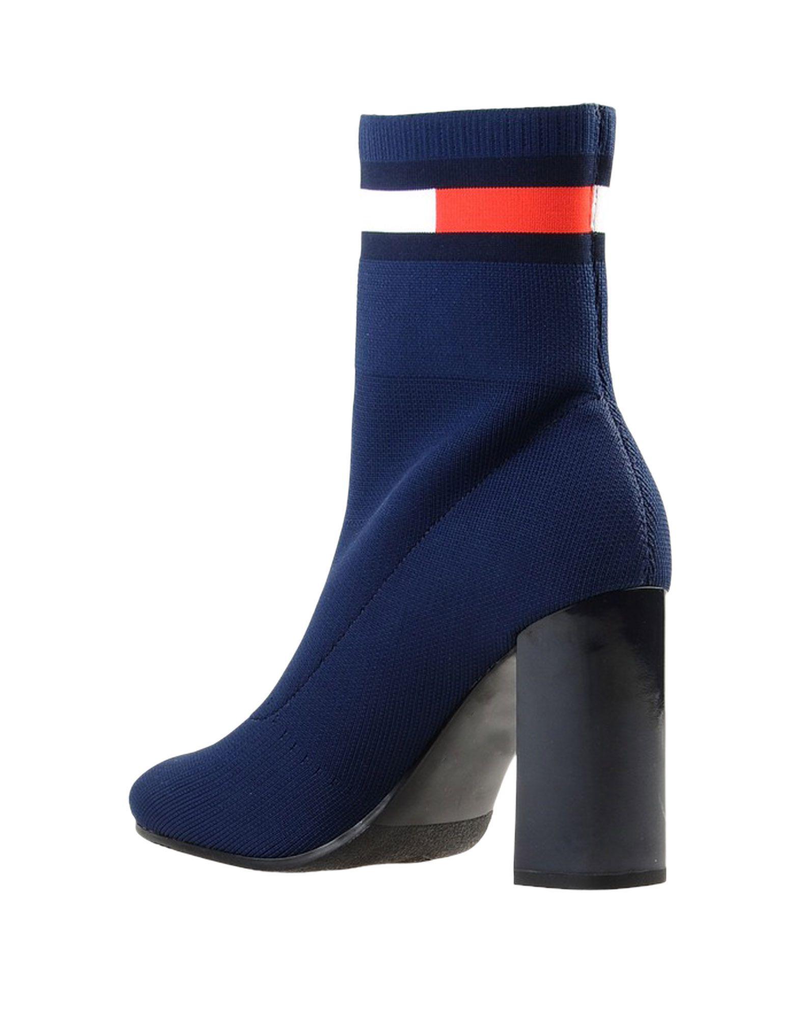 Tommy Hilfiger Synthetic Flag Heeled Sock Boots in Blue - Lyst