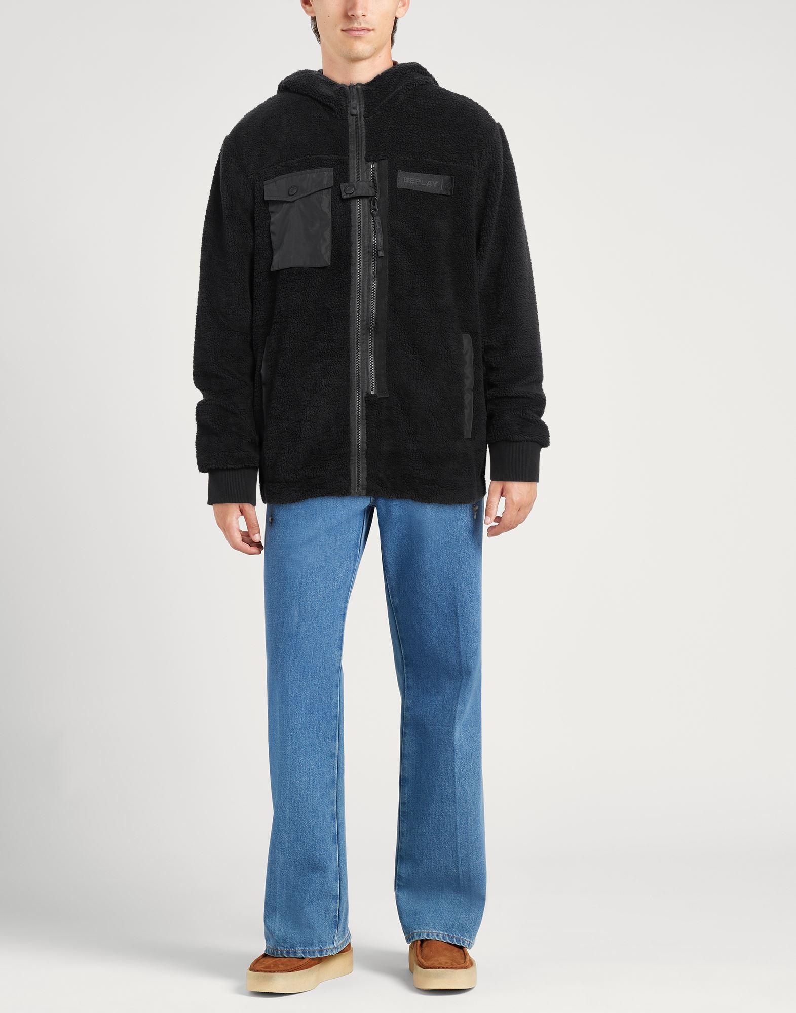 Shearling Jacket Replay Teddy Coat Replay Shearling Teddy In Black