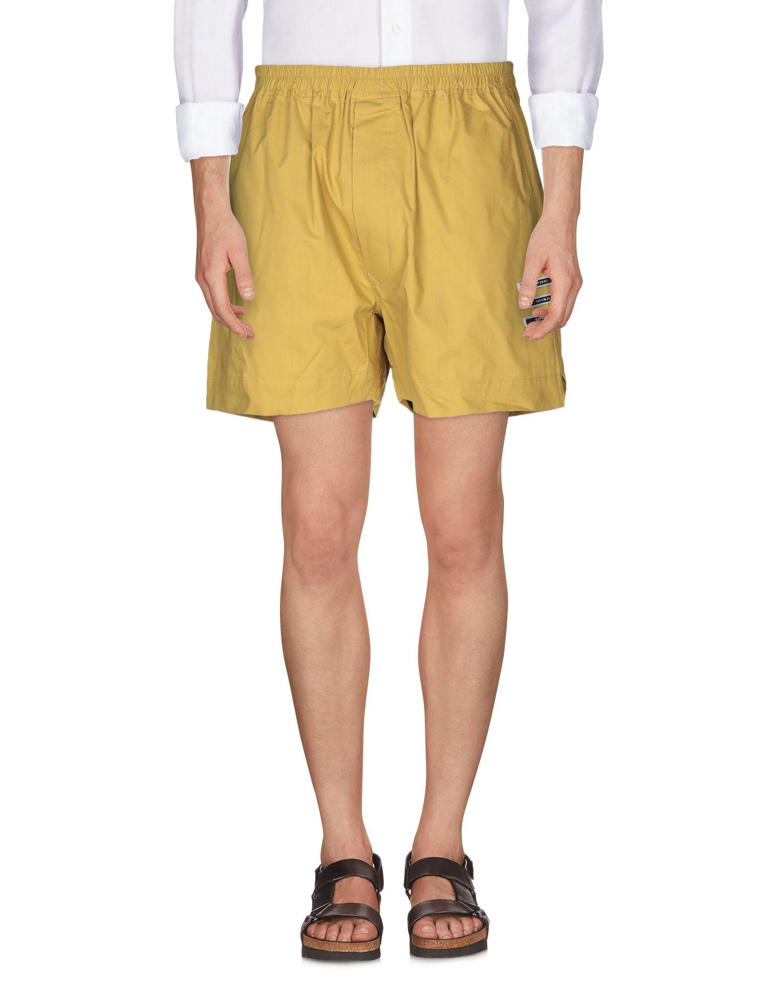 Rick Owens Drkshdw Cotton Shorts in Yellow for Men - Lyst
