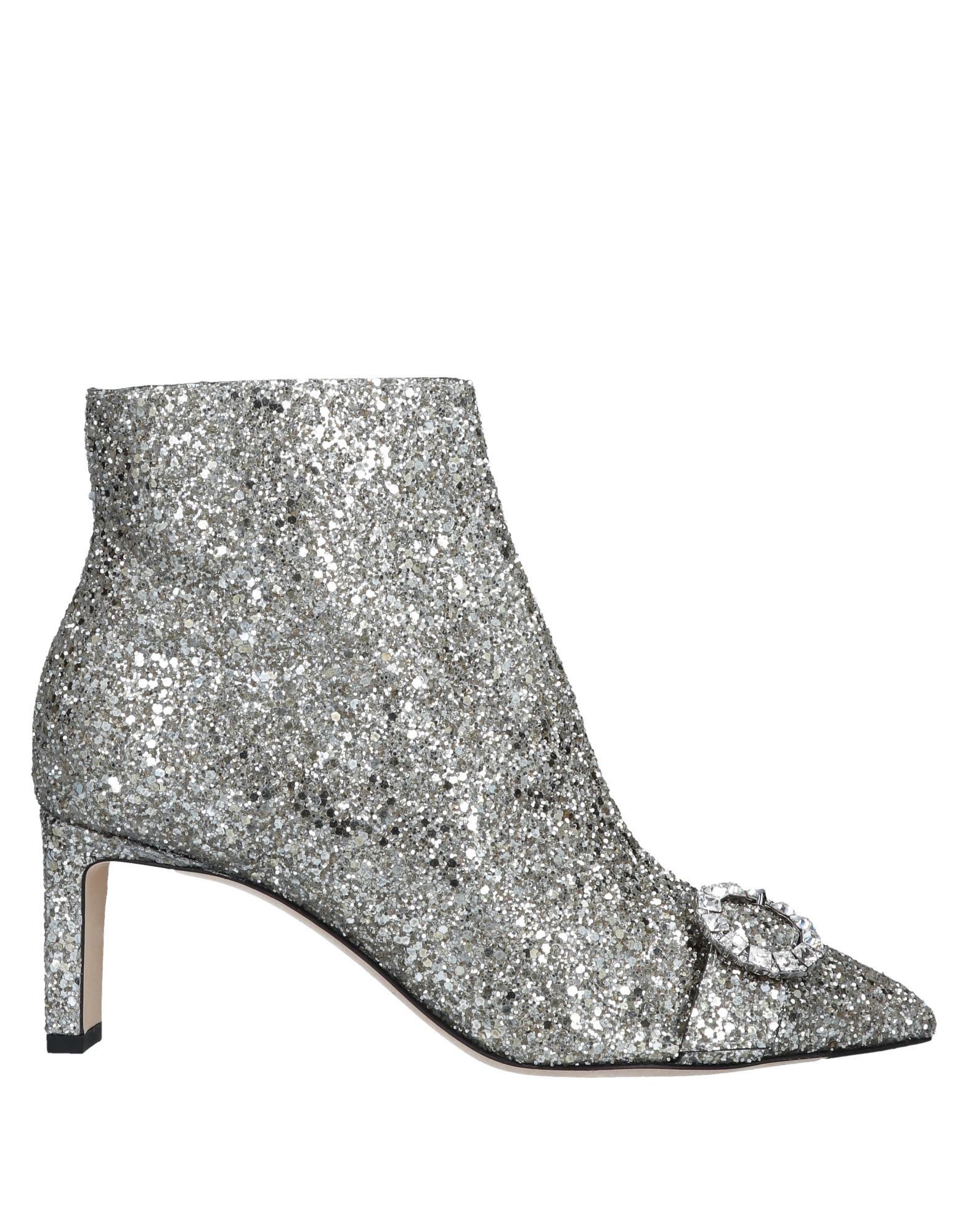 Jimmy Choo Boots Hanover 65 Fabric Glitter Silver Buckle in Gray ...