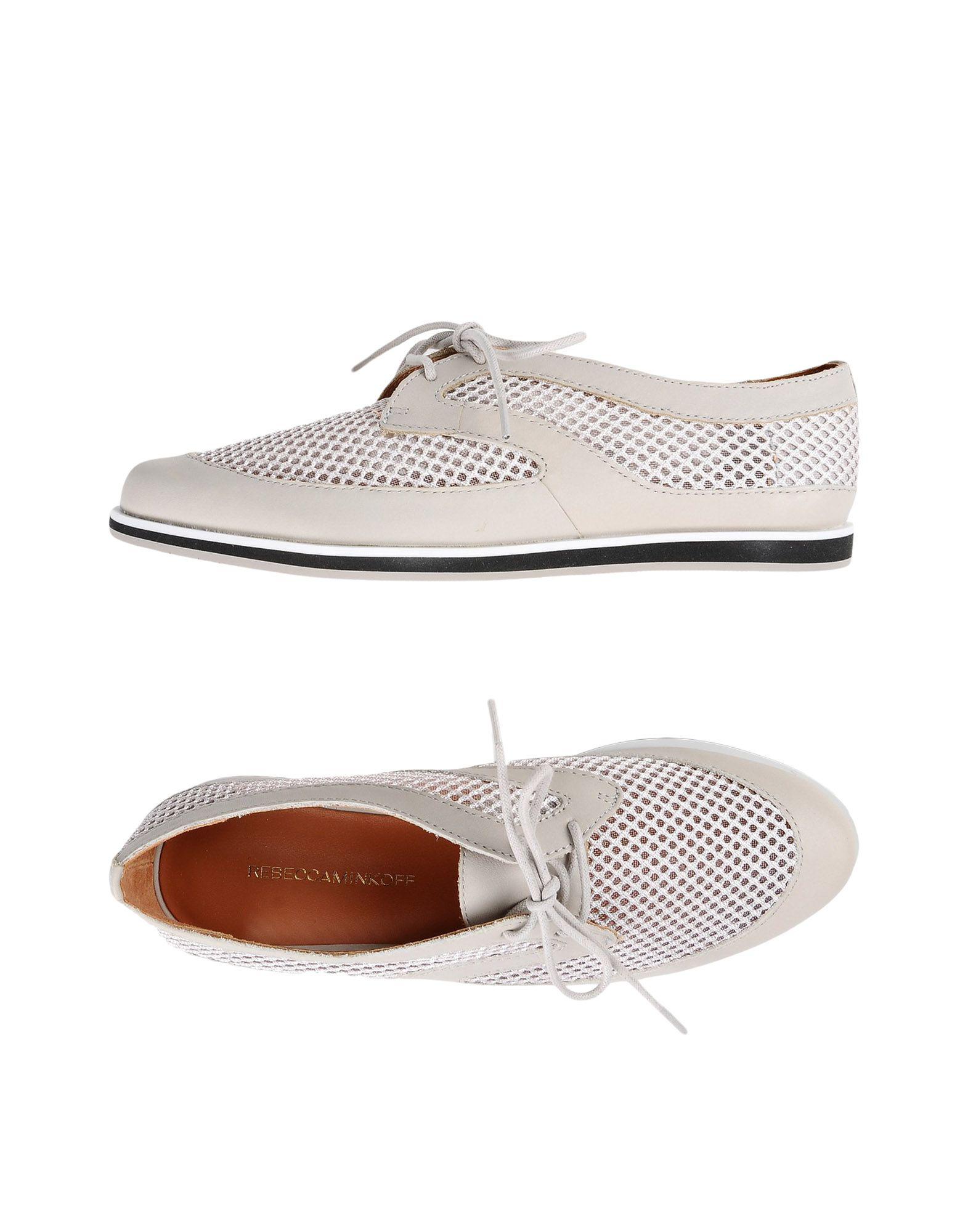 Rebecca Minkoff Leather Laceup Shoe in Light Grey (Gray) Lyst