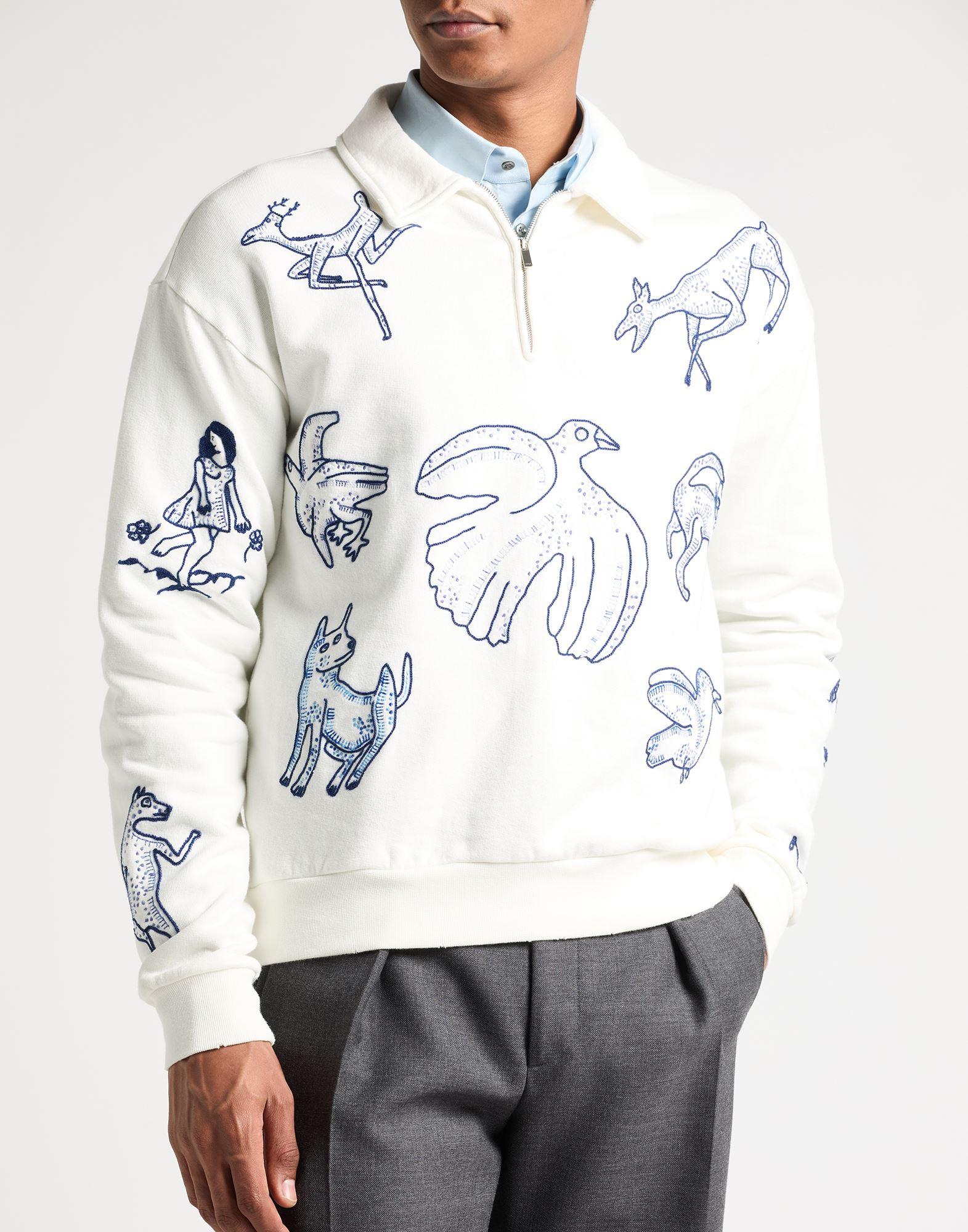 Dior And Hylton Nel Sweatshirt Cotton in White for Men | Lyst