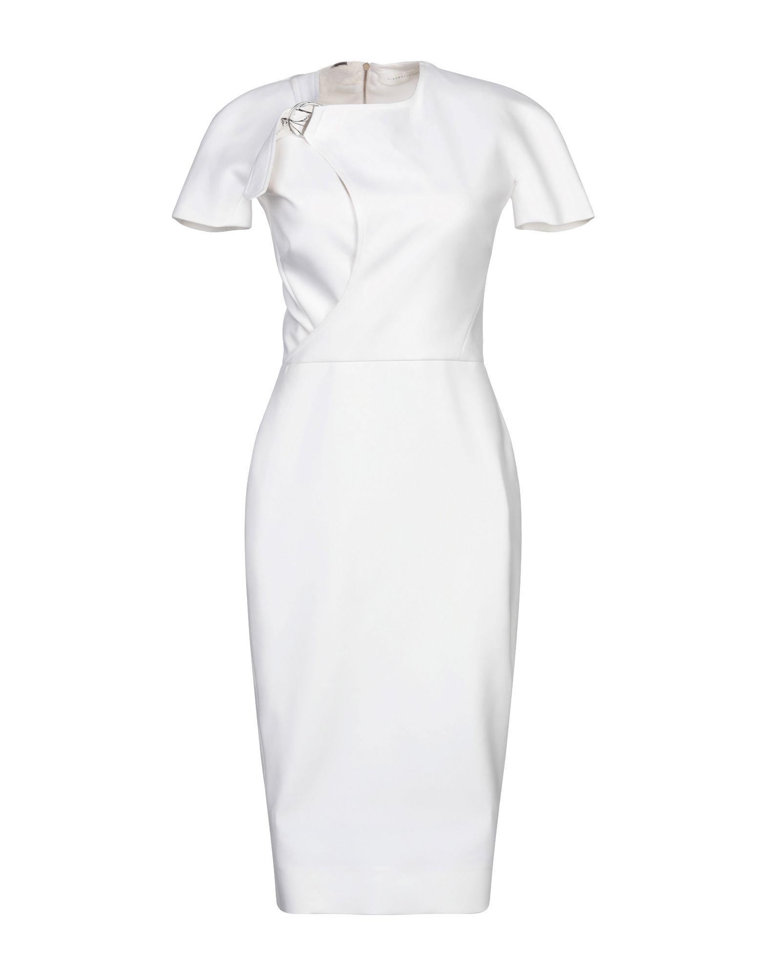 Victoria Beckham Cotton Knee-length Dress in White - Lyst