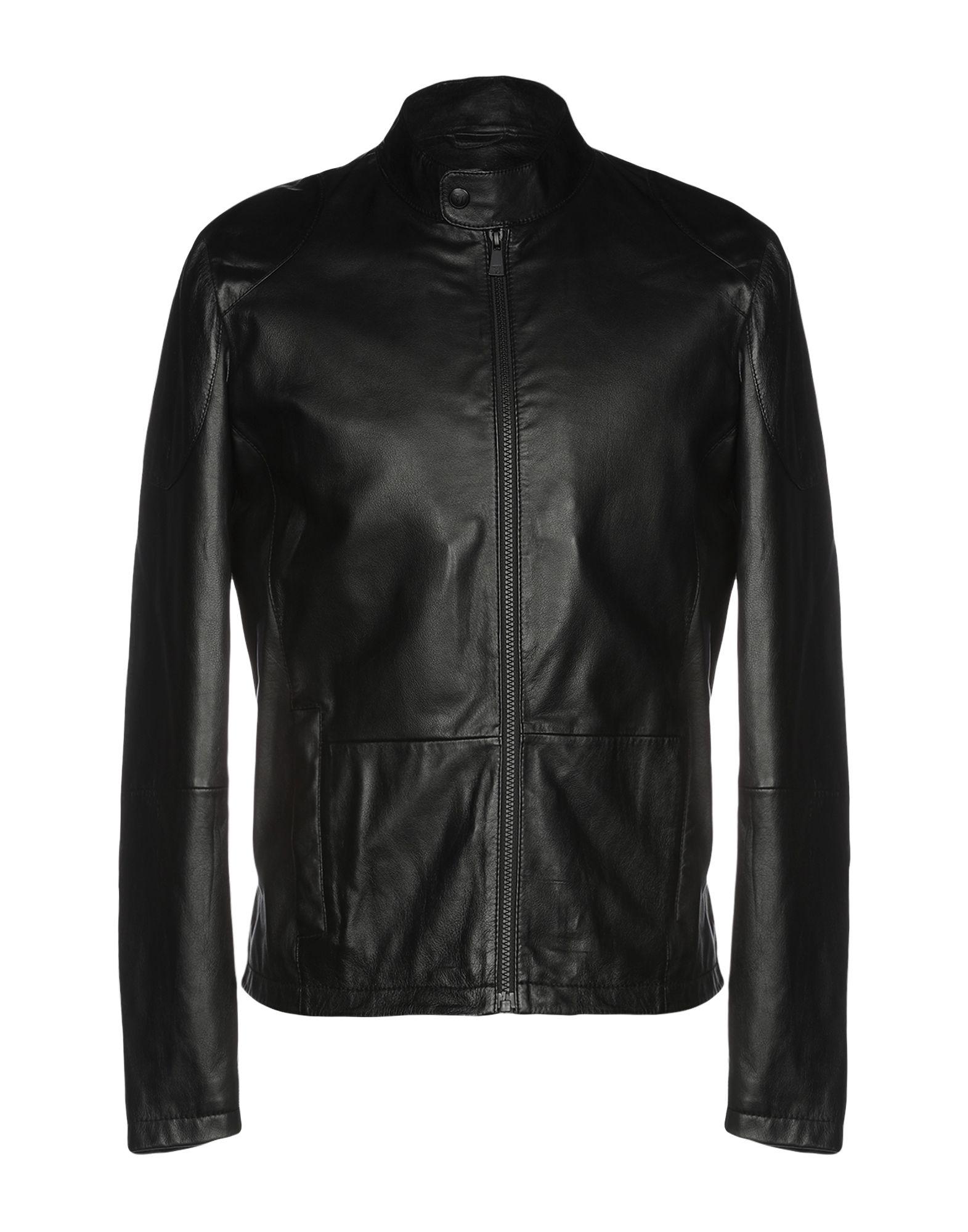 Trussardi Leather Jacket in Black for Men - Lyst