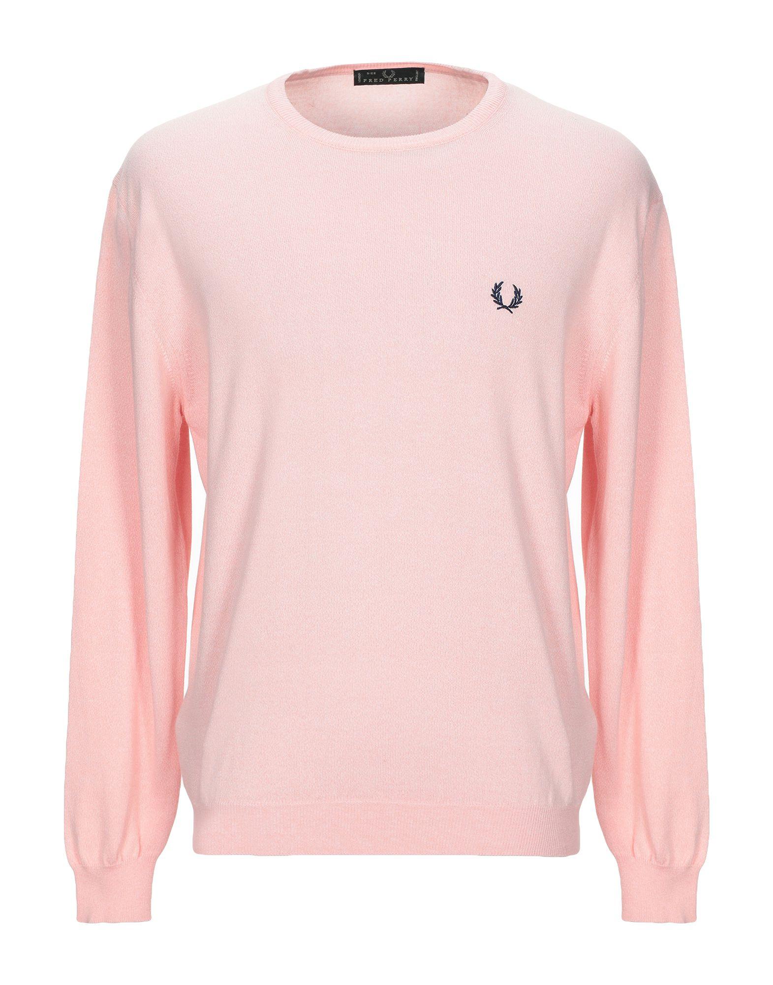 Fred Perry Cotton Jumper in Light Pink (Pink) for Men - Lyst