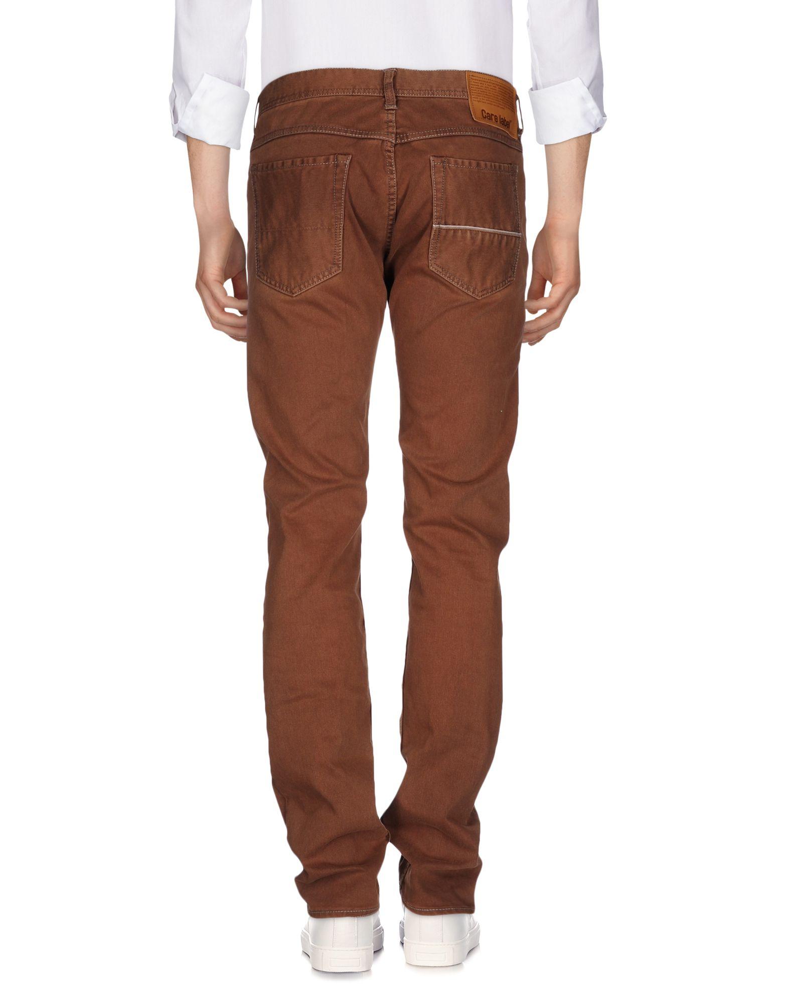 Lyst Care Label Denim Pants in Brown for Men