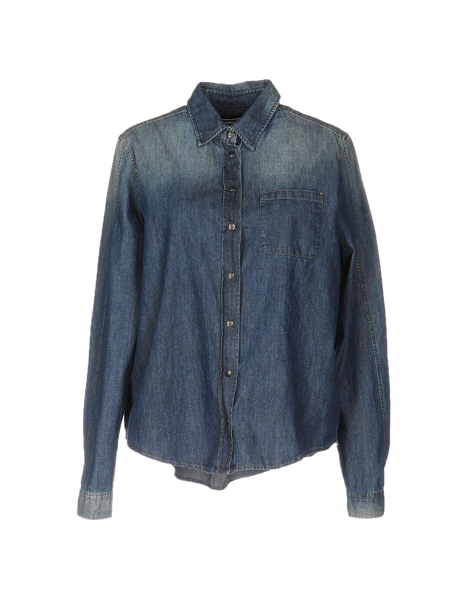 lyst twenty easy by kaos denim shirt in blue lyst twenty easy by kaos denim shirt in blue