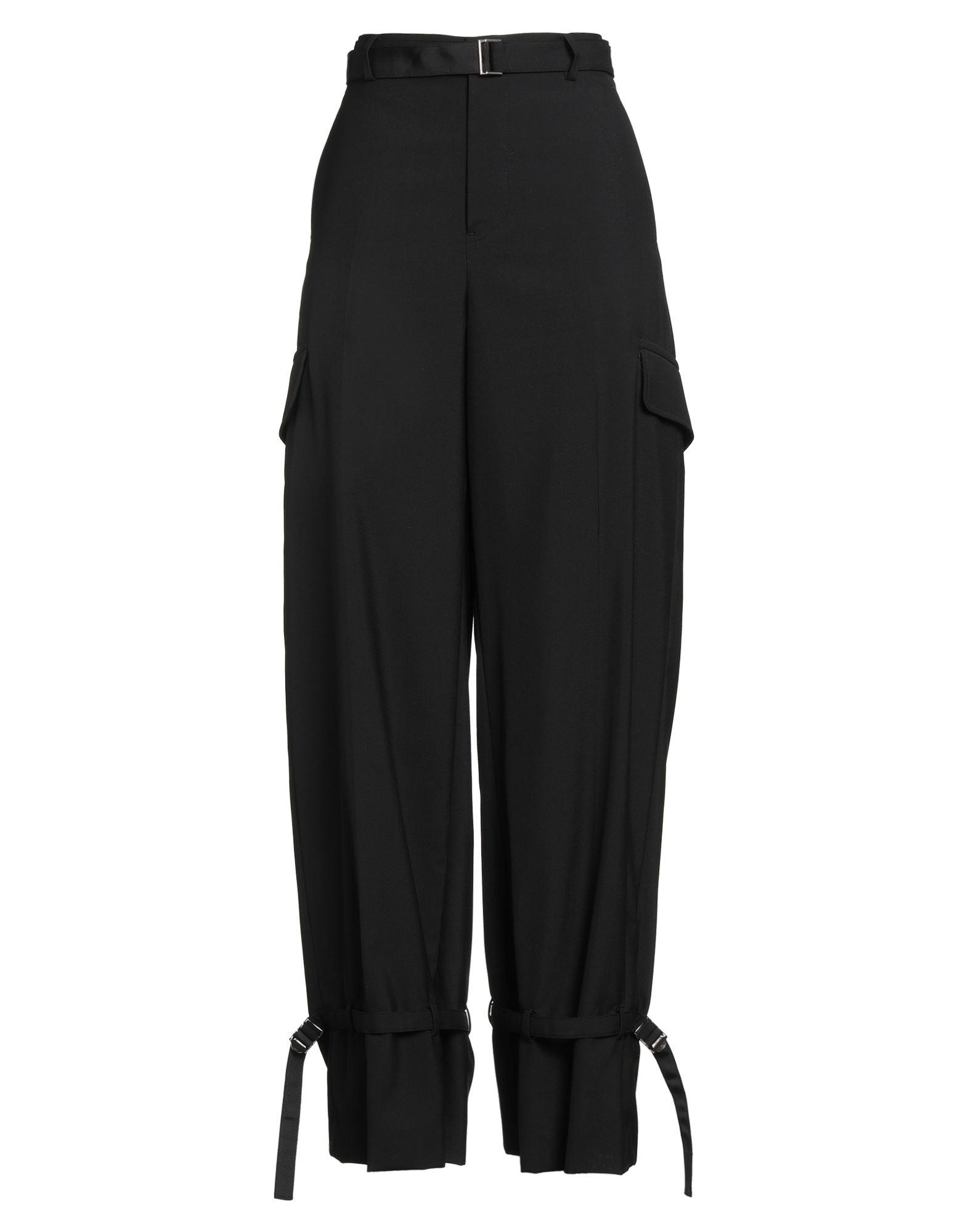 パンツ Sacai Black Wool Wide-Leg Pant sacai Embroidered Wool Wide-Leg Pant - Black | Garmentory