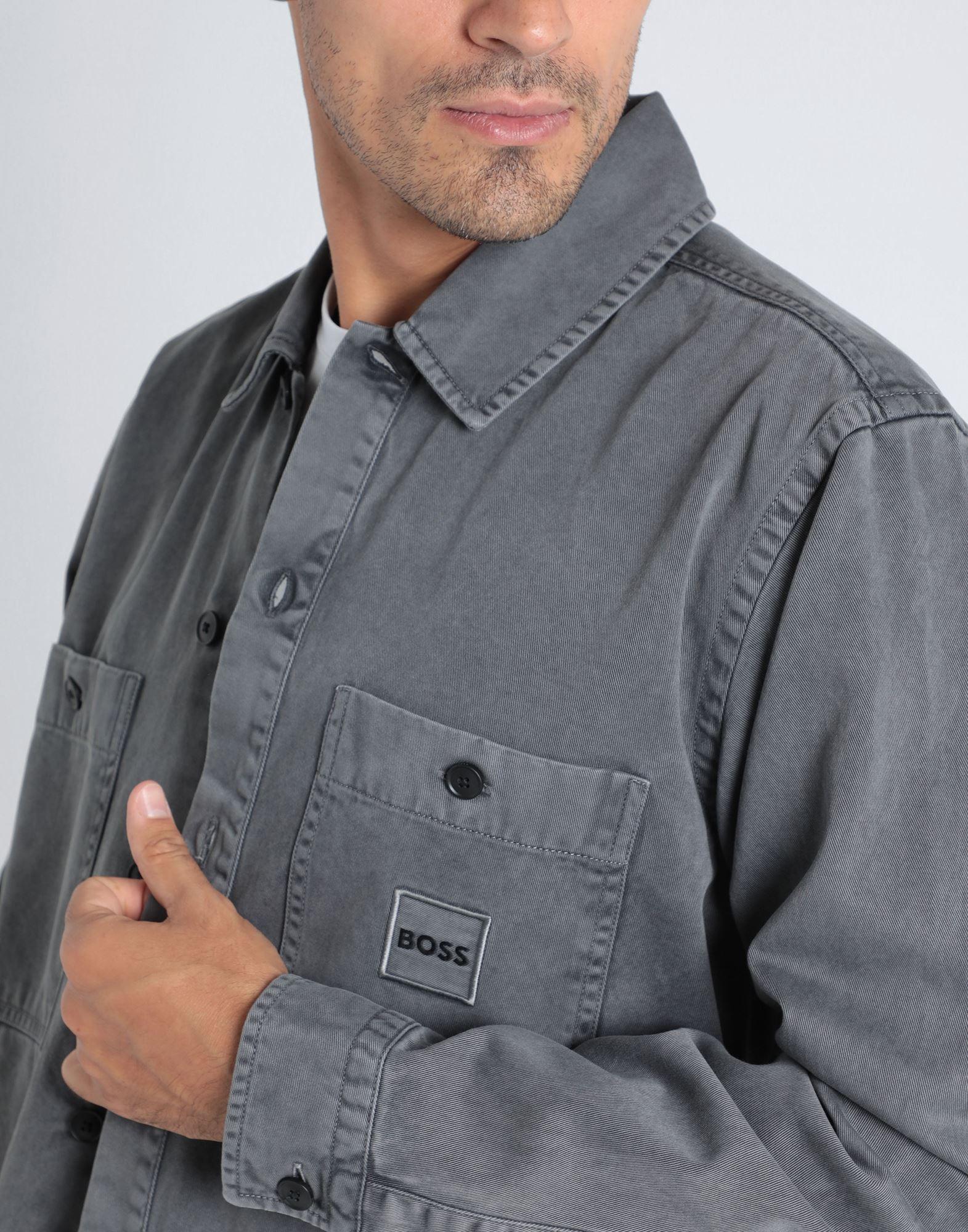 BOSS by HUGO BOSS Denim Shirt in Gray for Men | Lyst