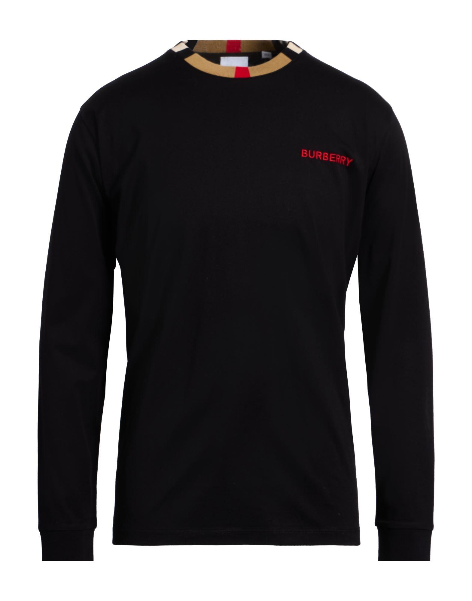 Tシャツ・カットソー Burberry Long Sleeve Crew Neck T-Shirt Burberry Long Sleeve Icon T-shirt Black Men's - US