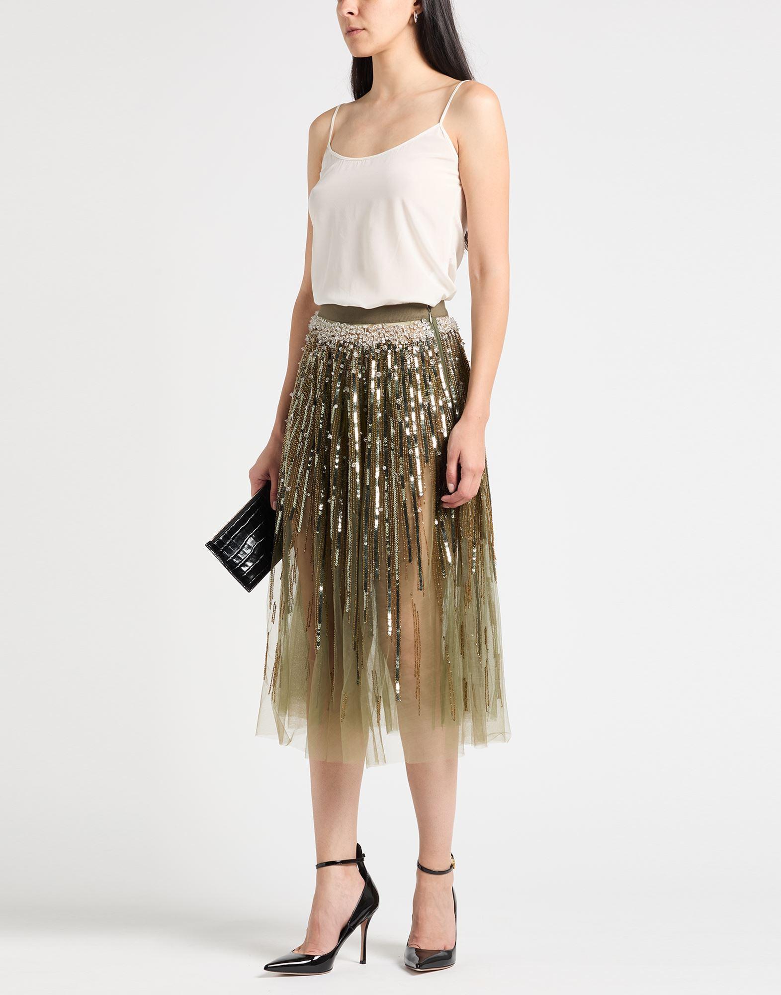 ワンピース ELISABETTA FRANCHI Women Mid Skirts AB74852E2 124 Green ELISABETTA FRANCHI | Green Women's Midi Skirt | YOOX