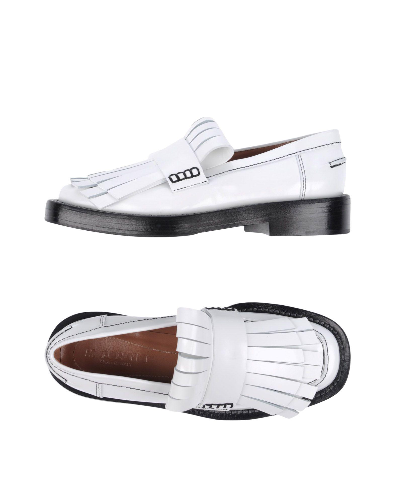 Marni Leather Loafer in White - Lyst