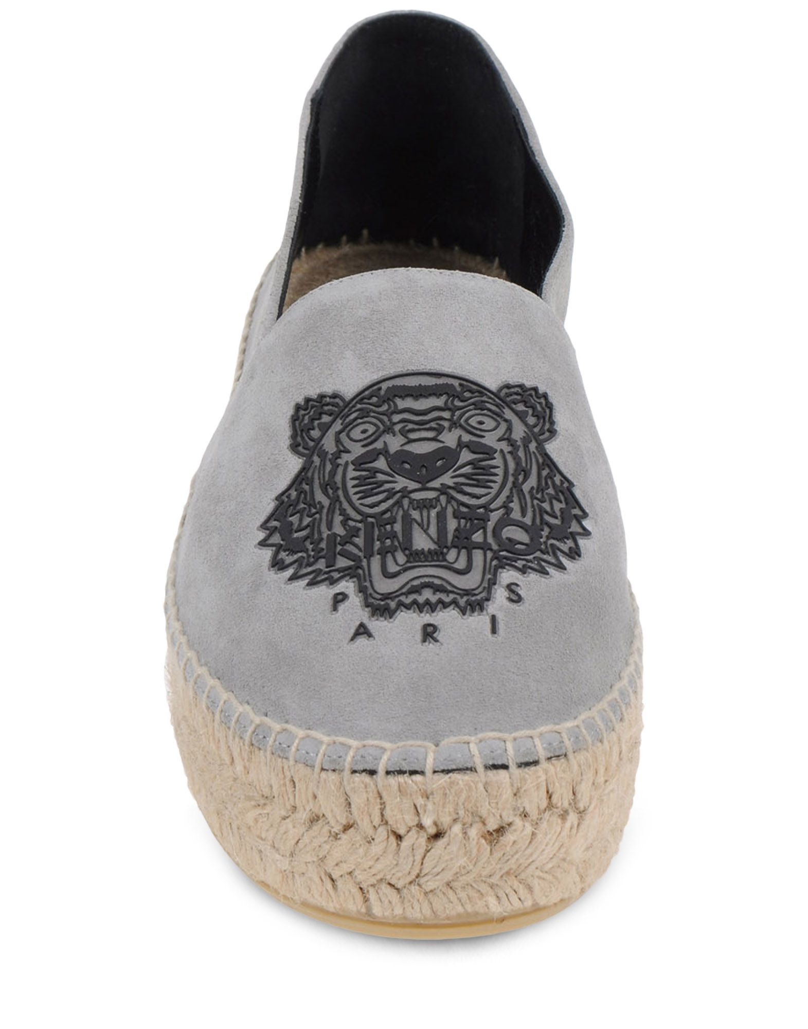 KENZO Leather Espadrilles in Grey (Gray 