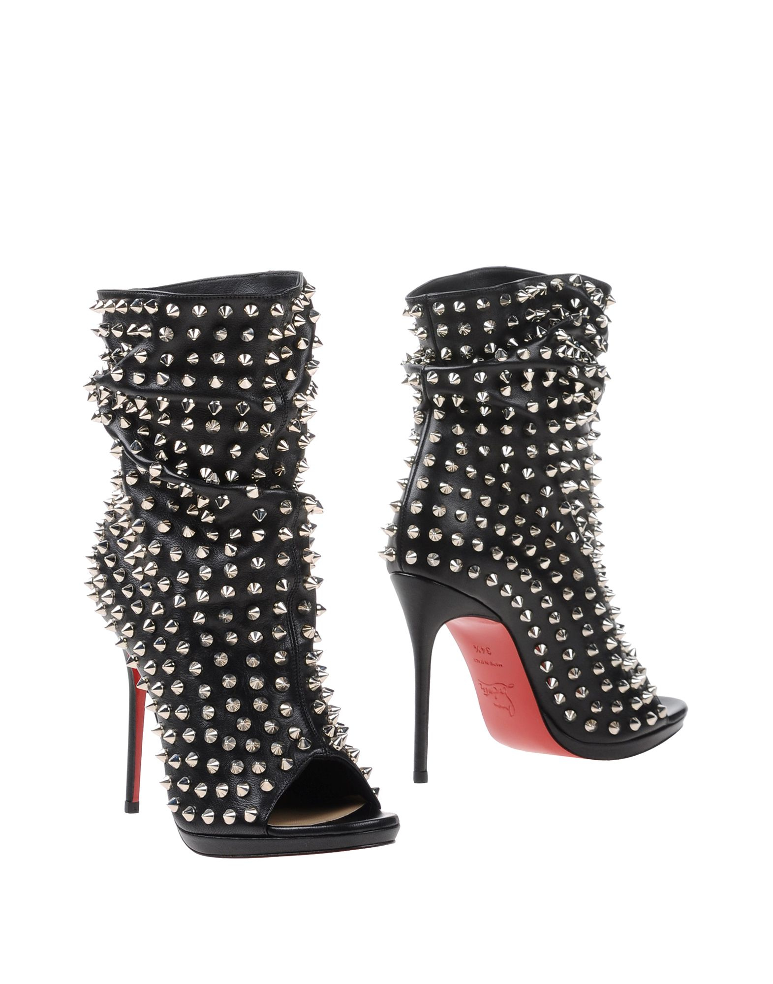 Christian Louboutin Leather Spike Wars Red Sole Ankle Bootie Version ...