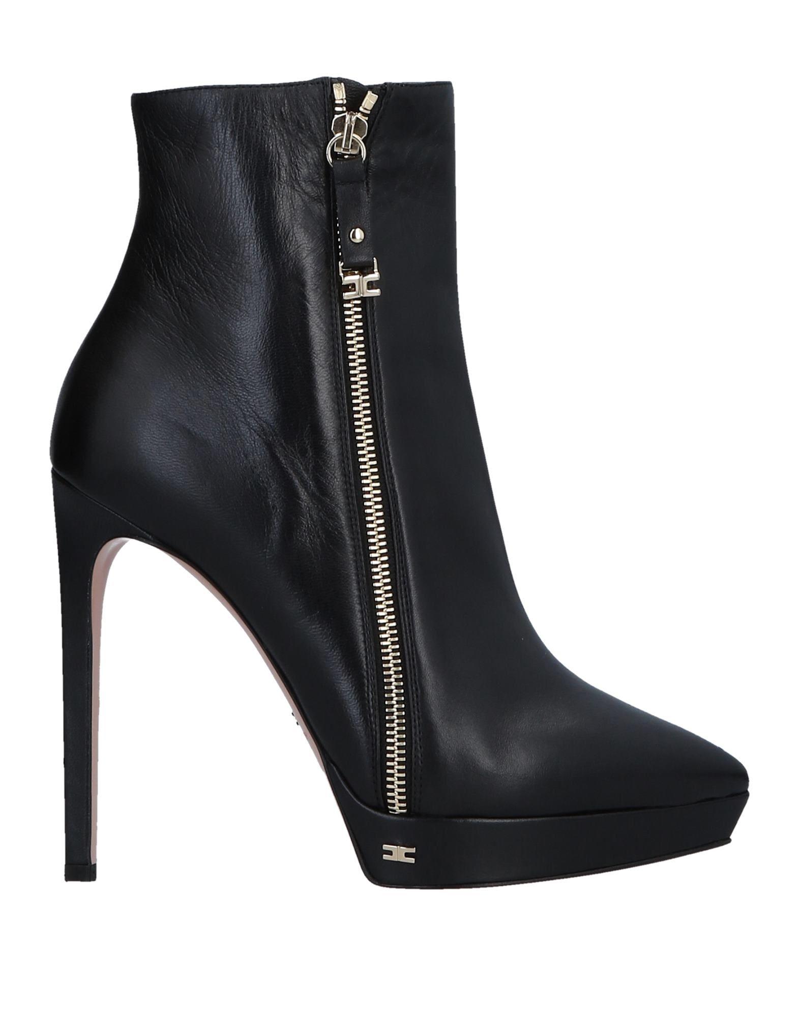 Elisabetta Franchi Leather Ankle Boots in Black - Lyst