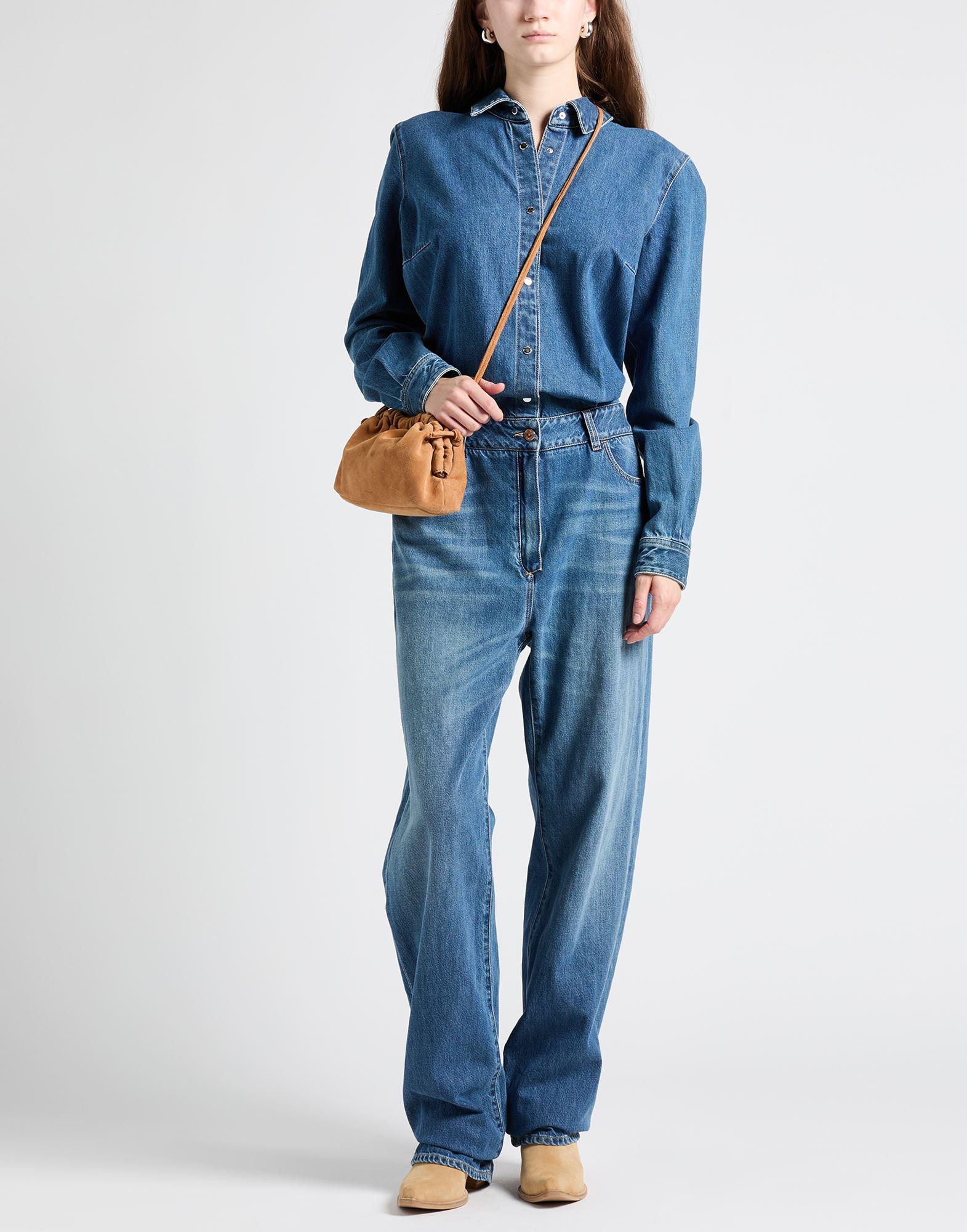 オールインワン・サロペット ELISABETTA FRANCHI Woman Jumpsuits Denim TJ37I DM2 ELISABETTA FRANCHI BLUE DENIM SHORT JUMPSUIT – FerrarisBoutique