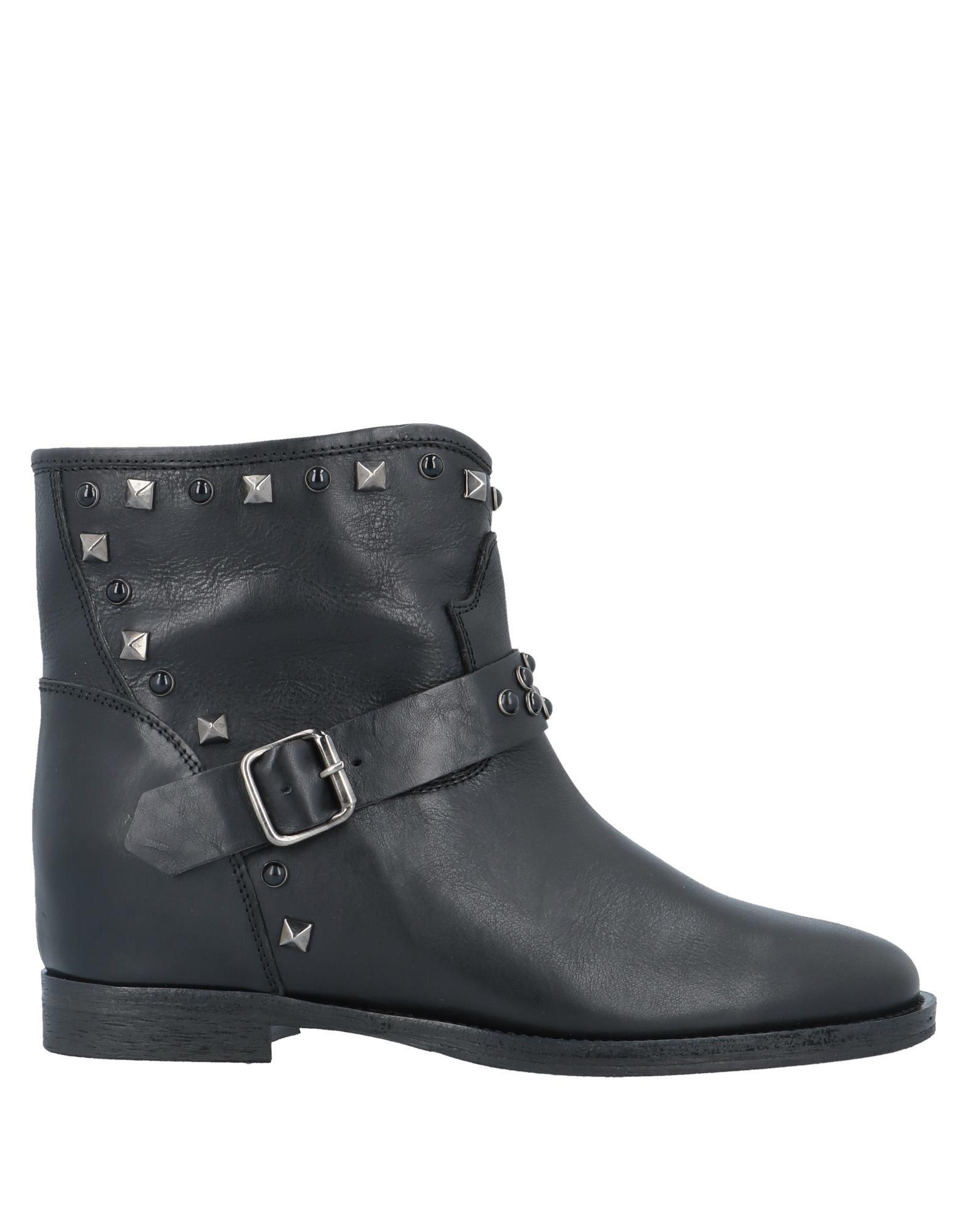 Via Roma 15 Leather Ankle Boots in Black - Lyst