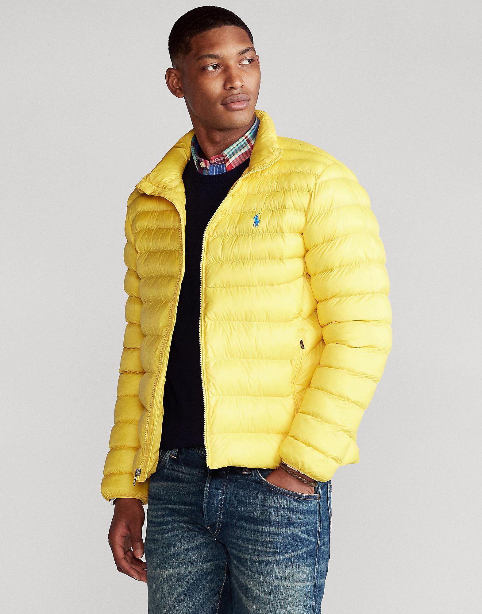 black and yellow polo jacket