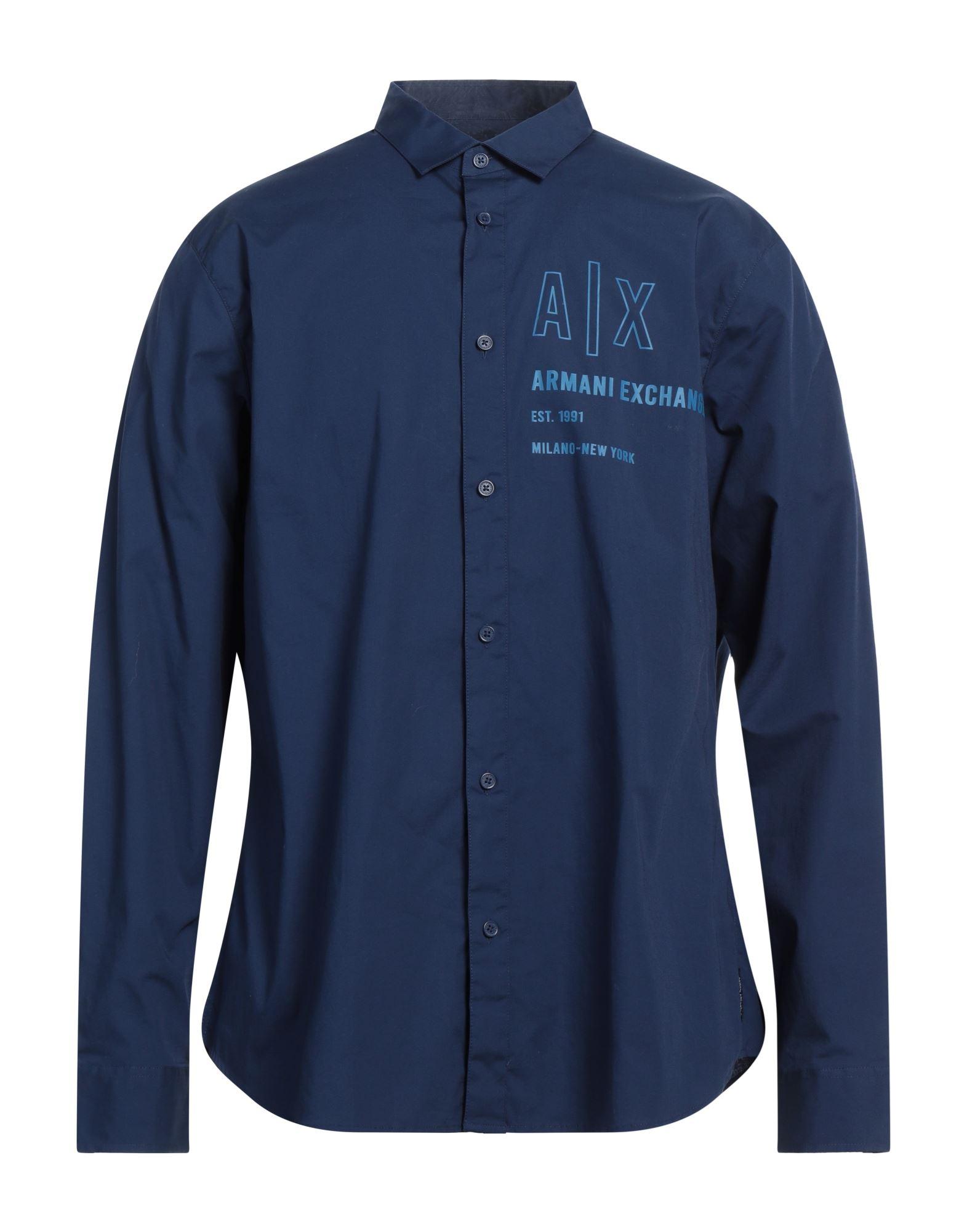 Armani exchange navy blue shirt deals