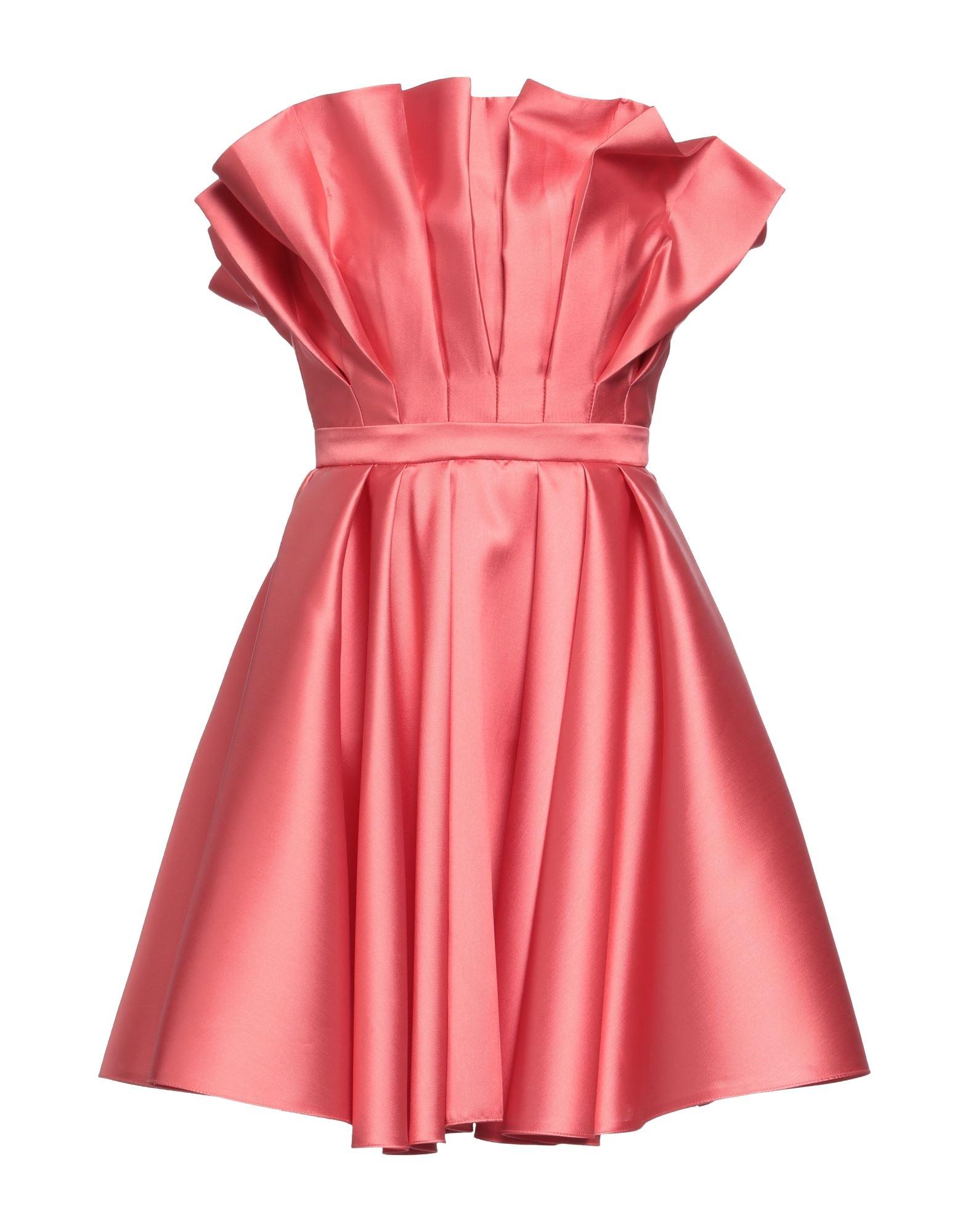 strapless open back dress Dressed Up by Veromia Floral Satin Dress Coral/Multi DU712K – Bentleys  Banchory main image 0