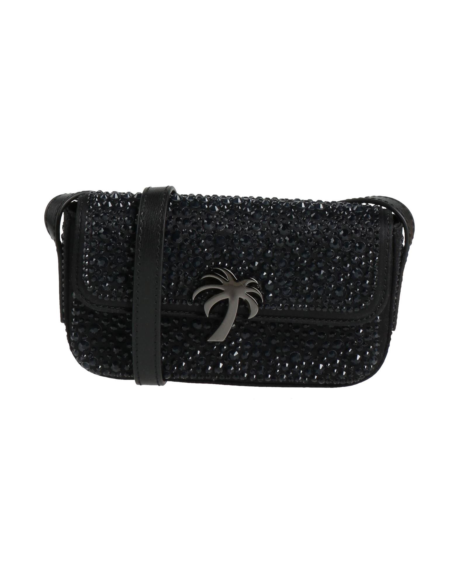 ショルダーバッグ・ポシェット PALM ANGELS Black Leather Palm Beach Bridge Crossbody Bag Palm Angels Black Leather Palm Beach Bridge Crossbody Bag
