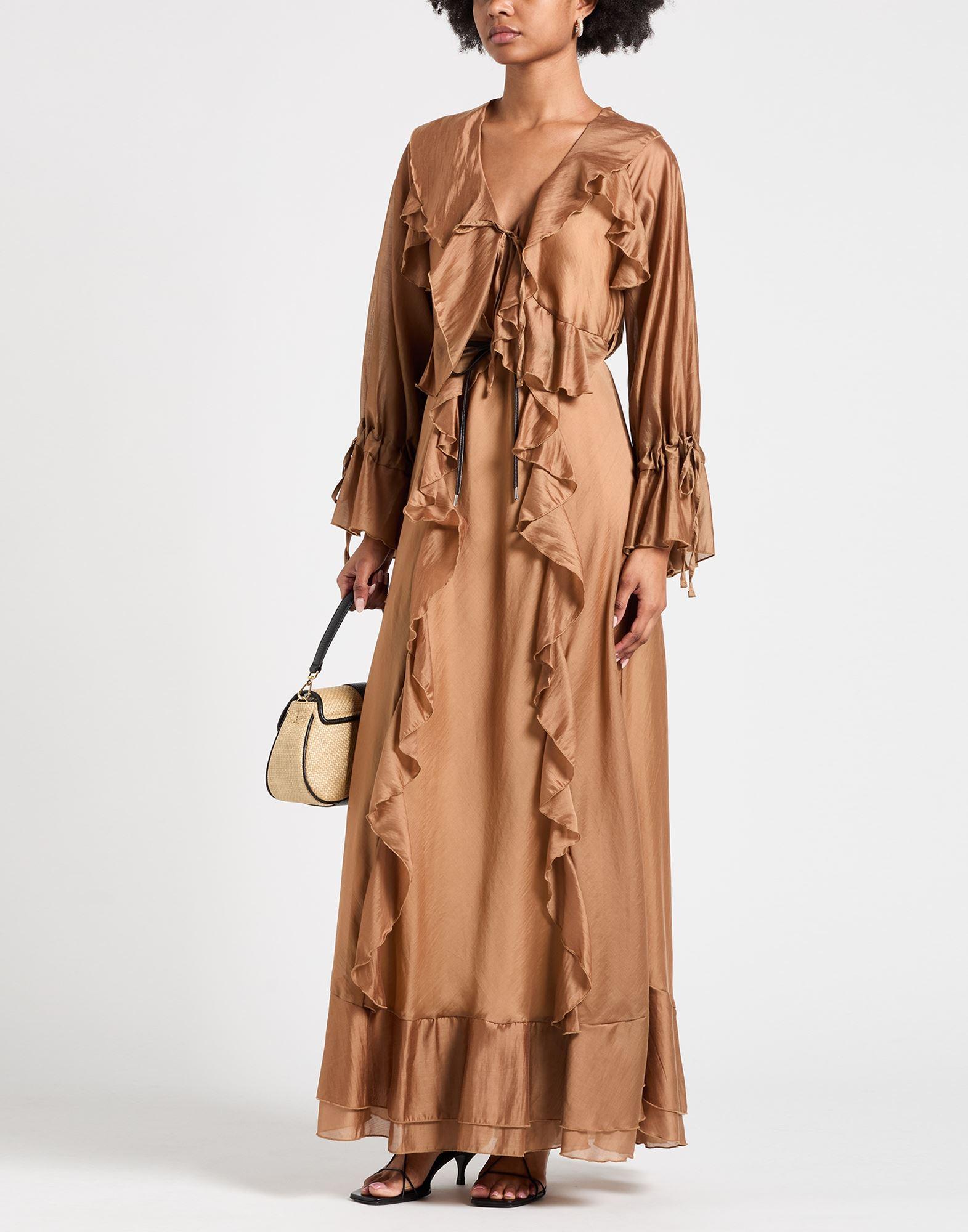 motel brown dress Maxi Tencel, Polyester in published_date:2025-10-06T22:46:10Z ASOS DESIGN halter neck Dress's Color:Custom size The Motel Salira long