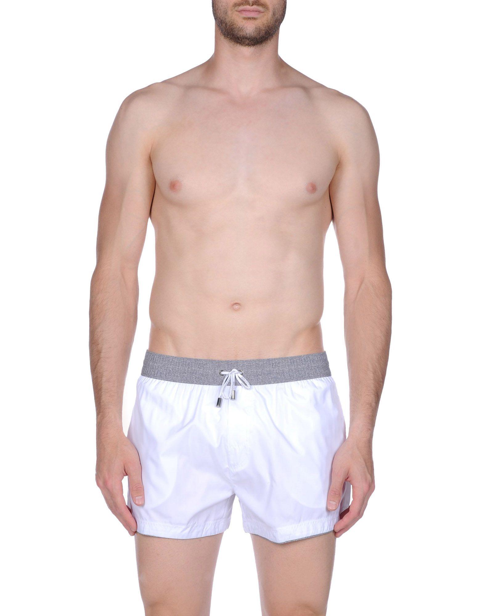 Dolce & Gabbana Synthetic Swim Trunks in White for Men - Lyst