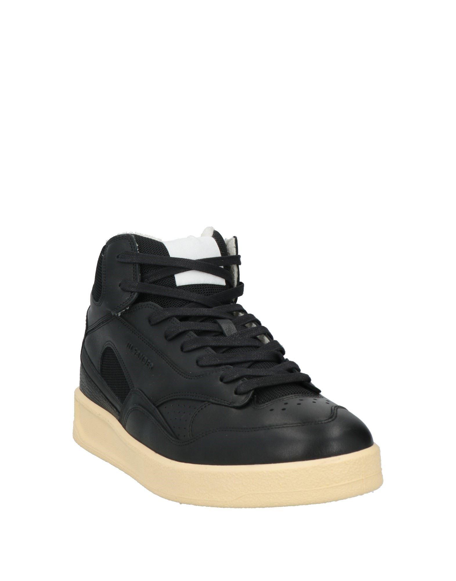 スニーカー JIL SANDER Leather high-top sneakers High-top leather sneakers in black - Jil Sander | Mytheresa