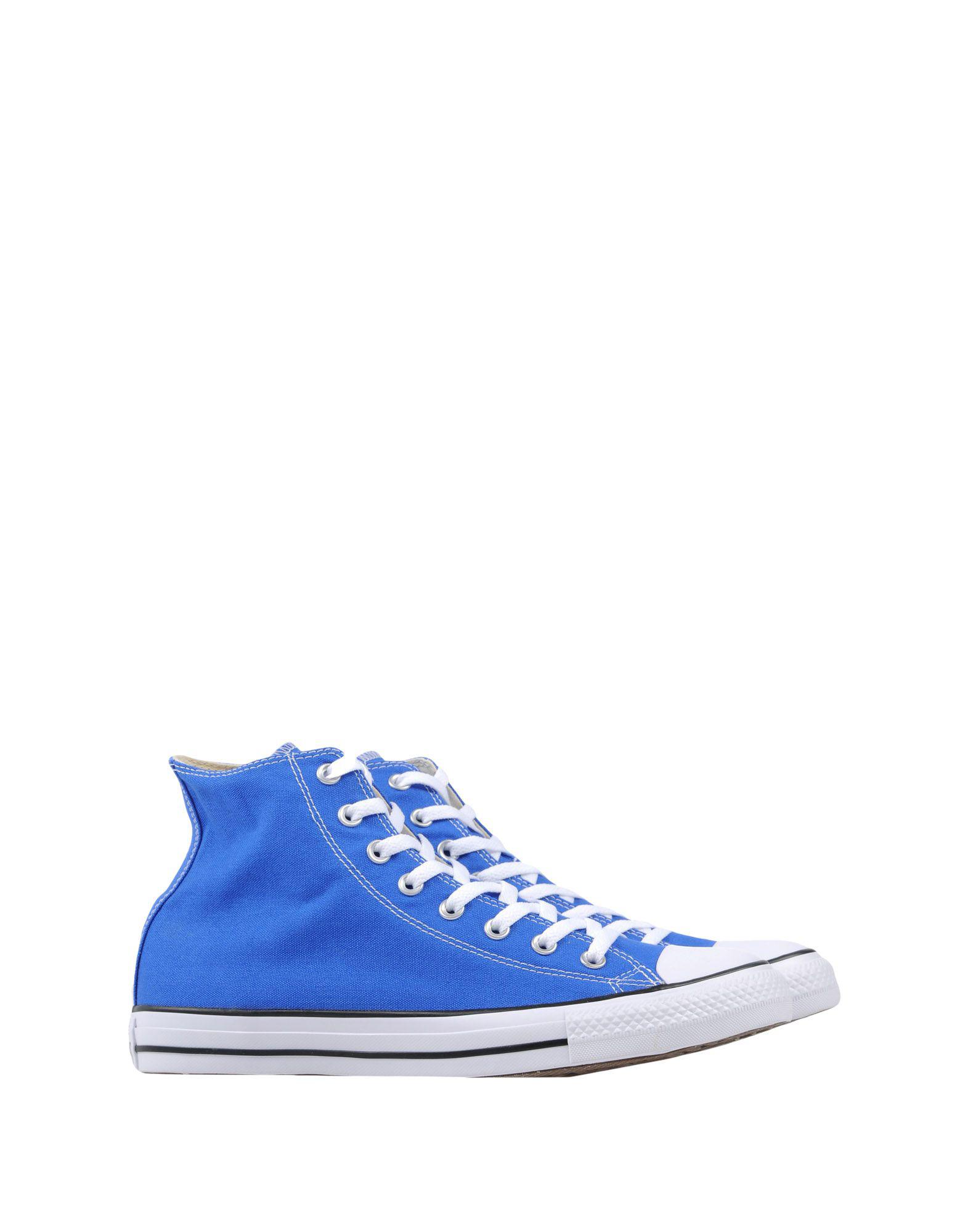 bright blue converse high tops