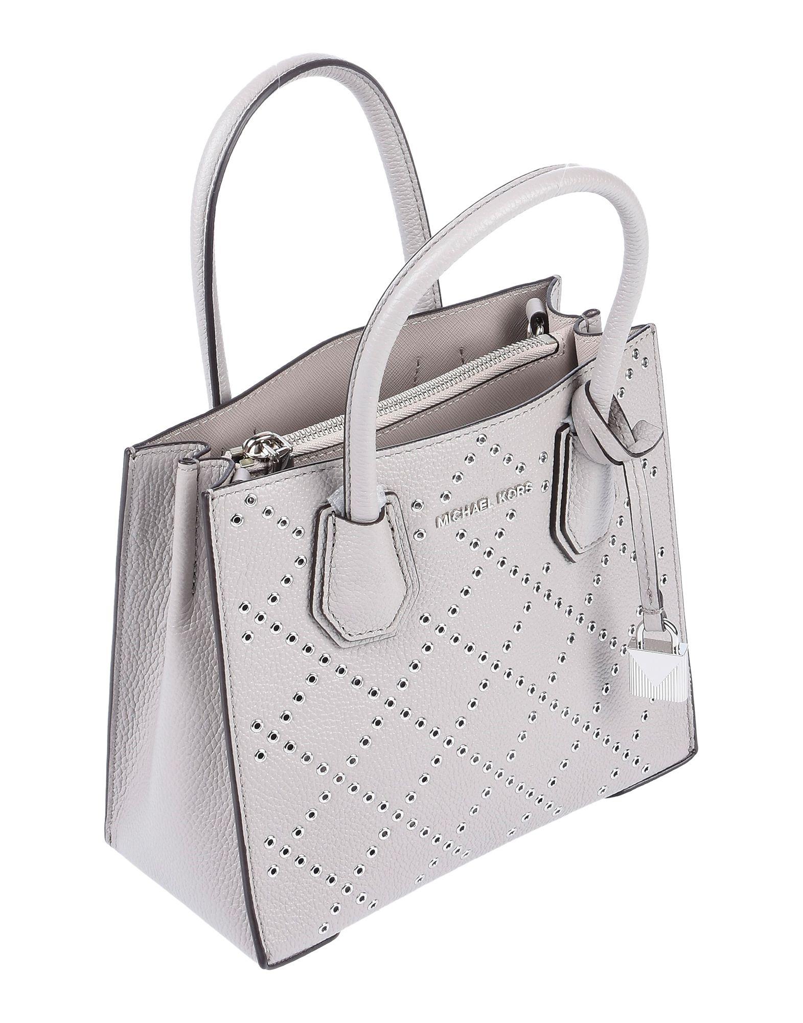 MICHAEL Michael Kors Leather Handbag in Light Grey (Gray) Lyst