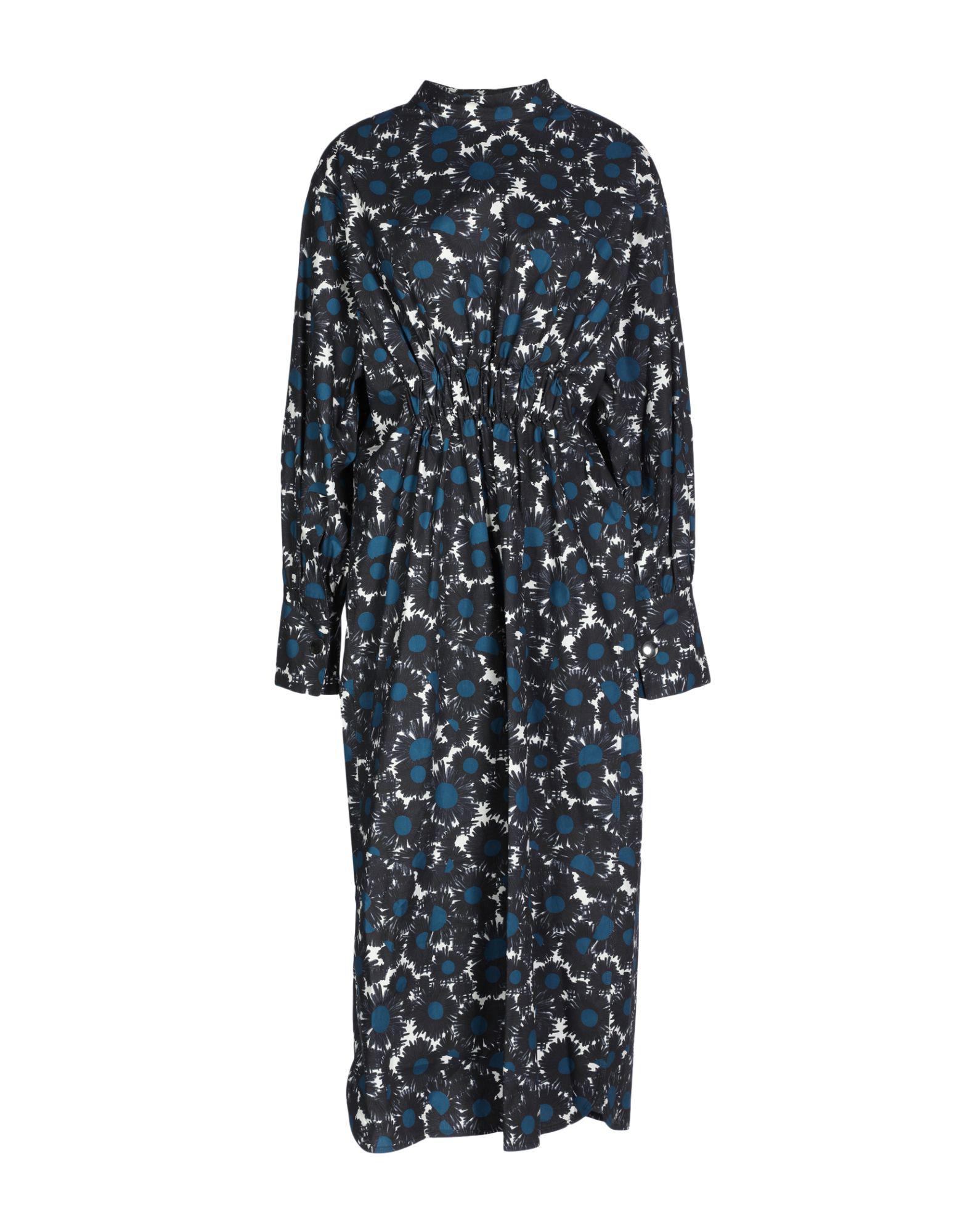 Marni Cotton 3/4 Length Dress in Dark Blue (Blue) - Lyst