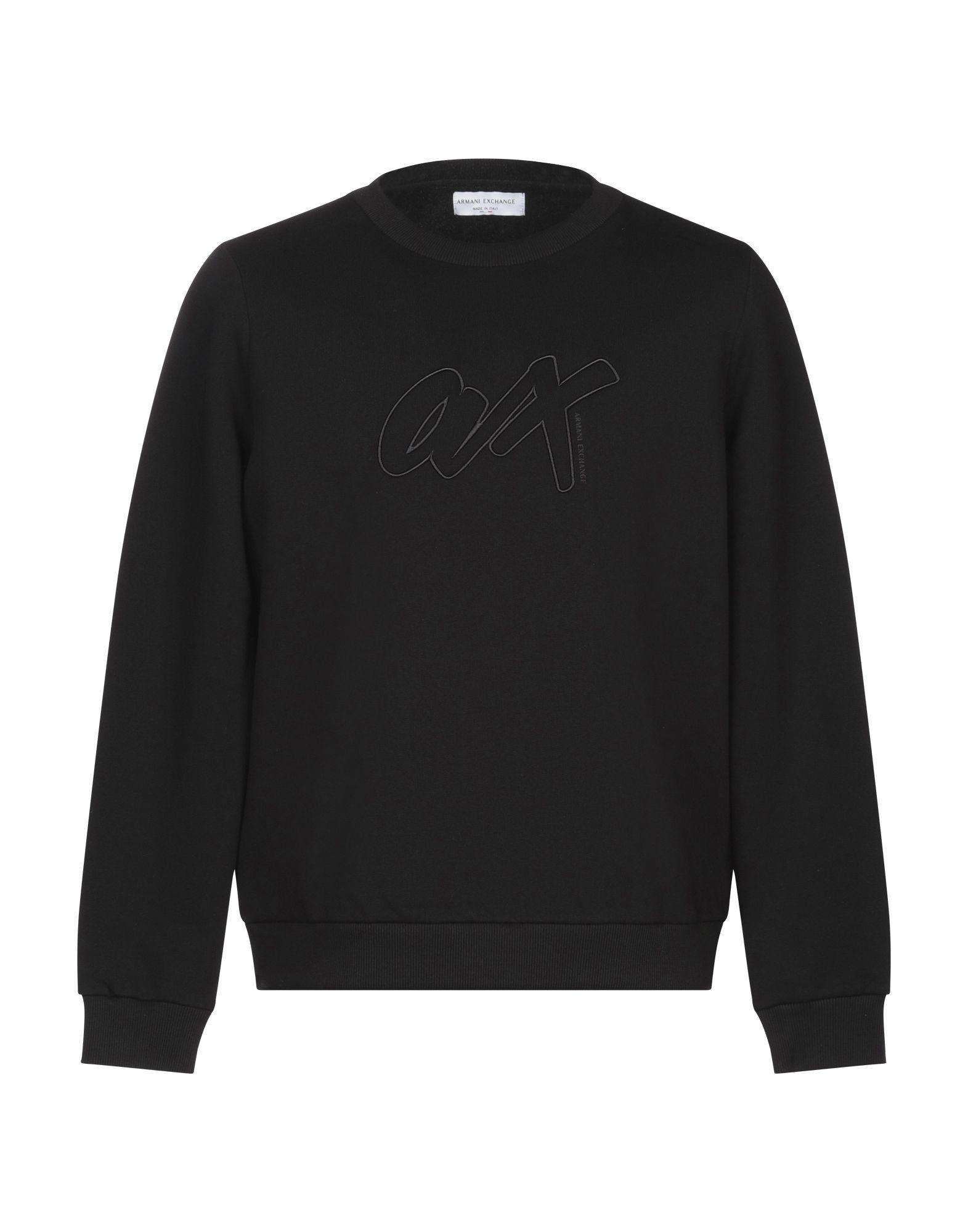Armani Exchange Fleece Sweatshirt in Black for Men - Lyst