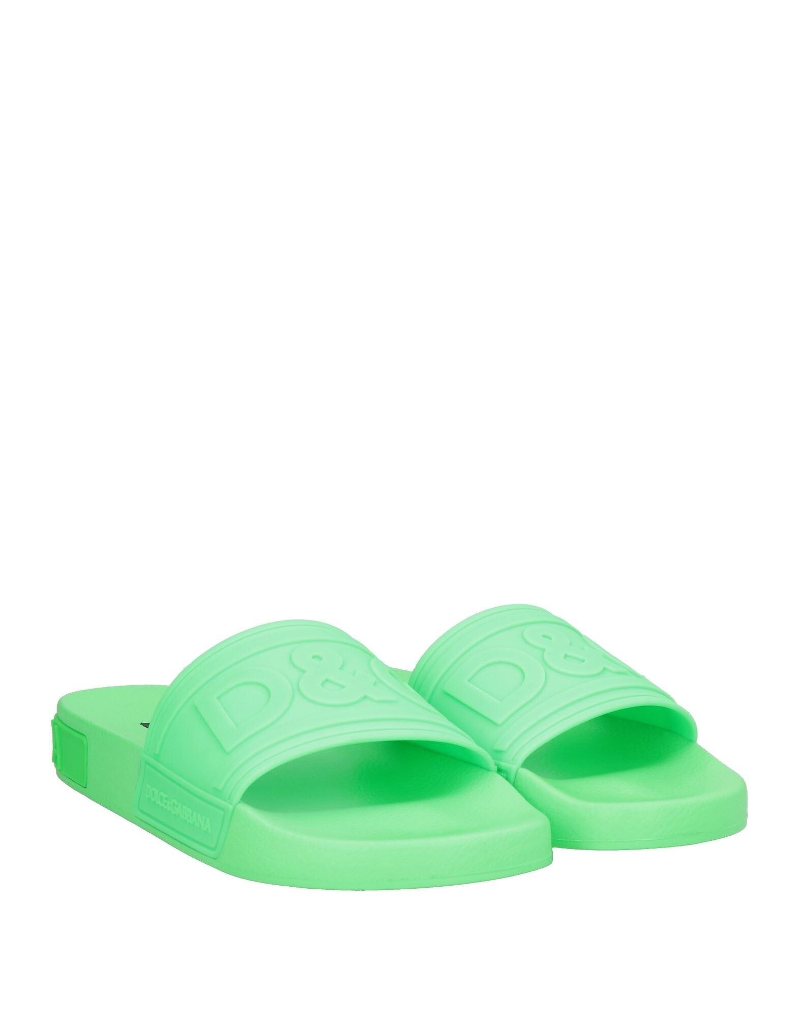 Mens Dolce & Gabbana Slides Sandals D&G Logo Neon Green 43 UK 9 US 10 NIB Dolce & Gabbana Neoprene Logo Slides | Sendegaro main image 3