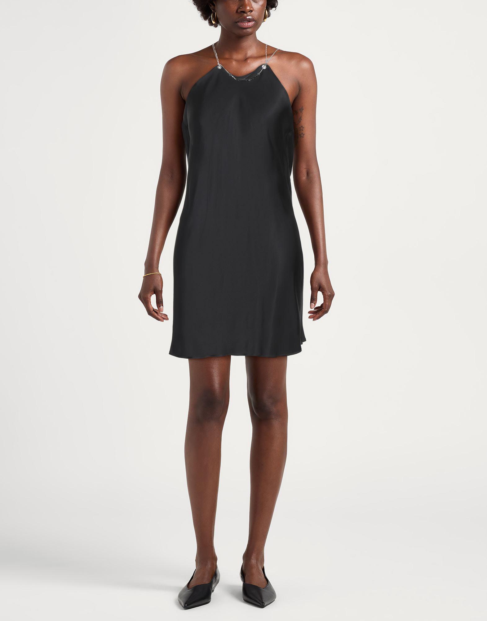 DIESEL BLACK VISCOSE MINI DRESS Diesel M-Vera Ribbed Mini