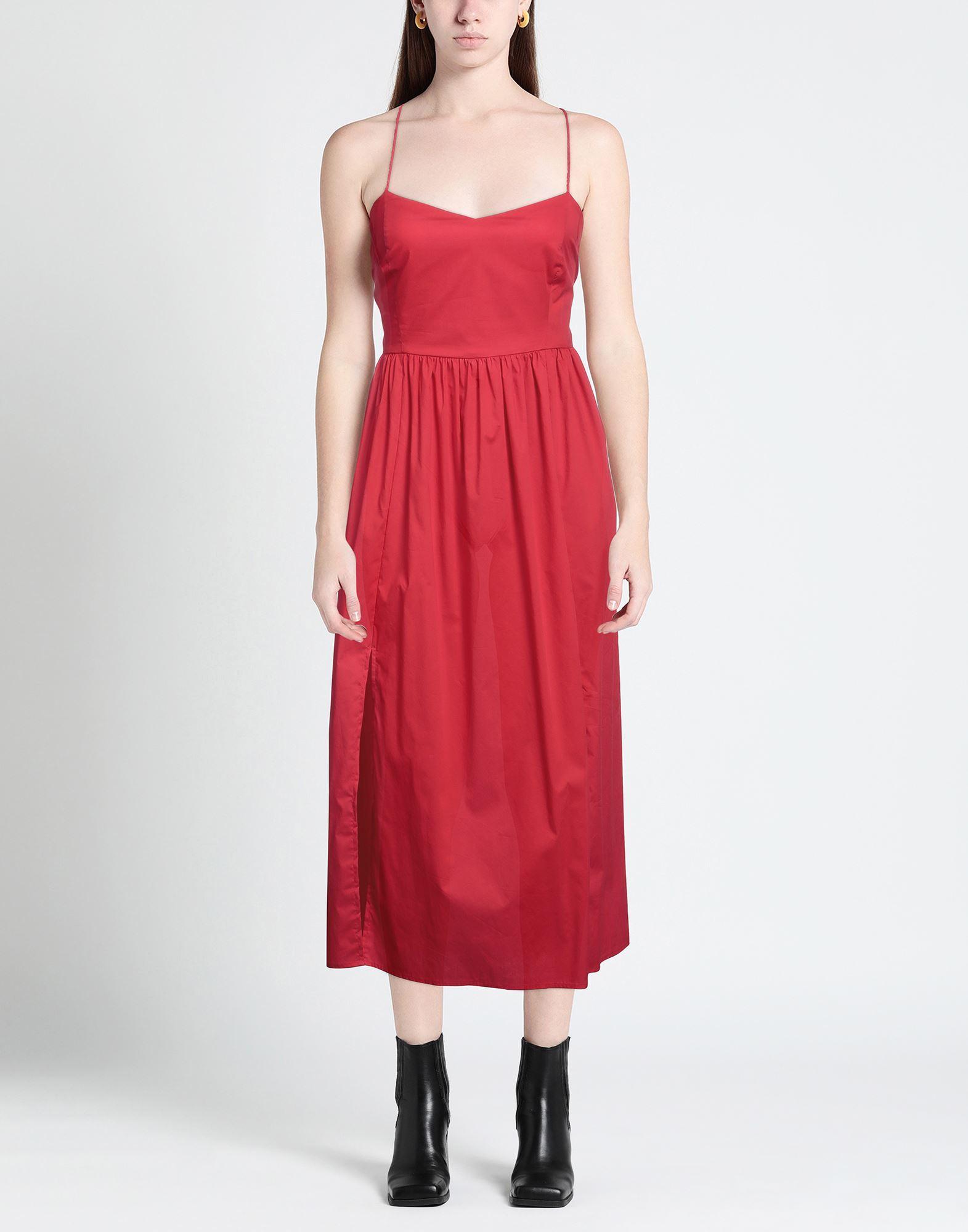 Twinset Midi Dress in Red | Lyst