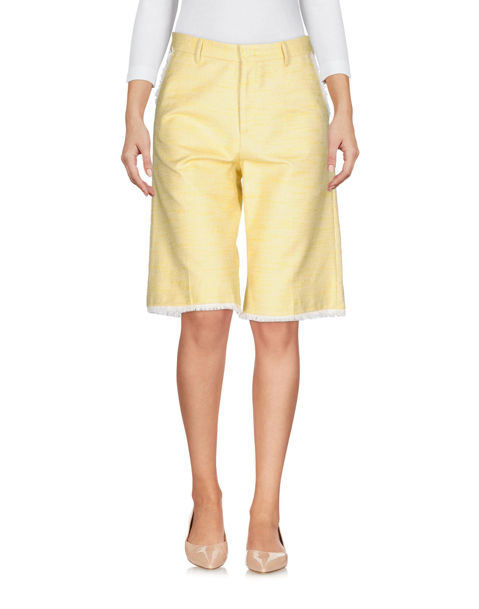 PT01 Tweed Bermuda Shorts in Yellow Lyst