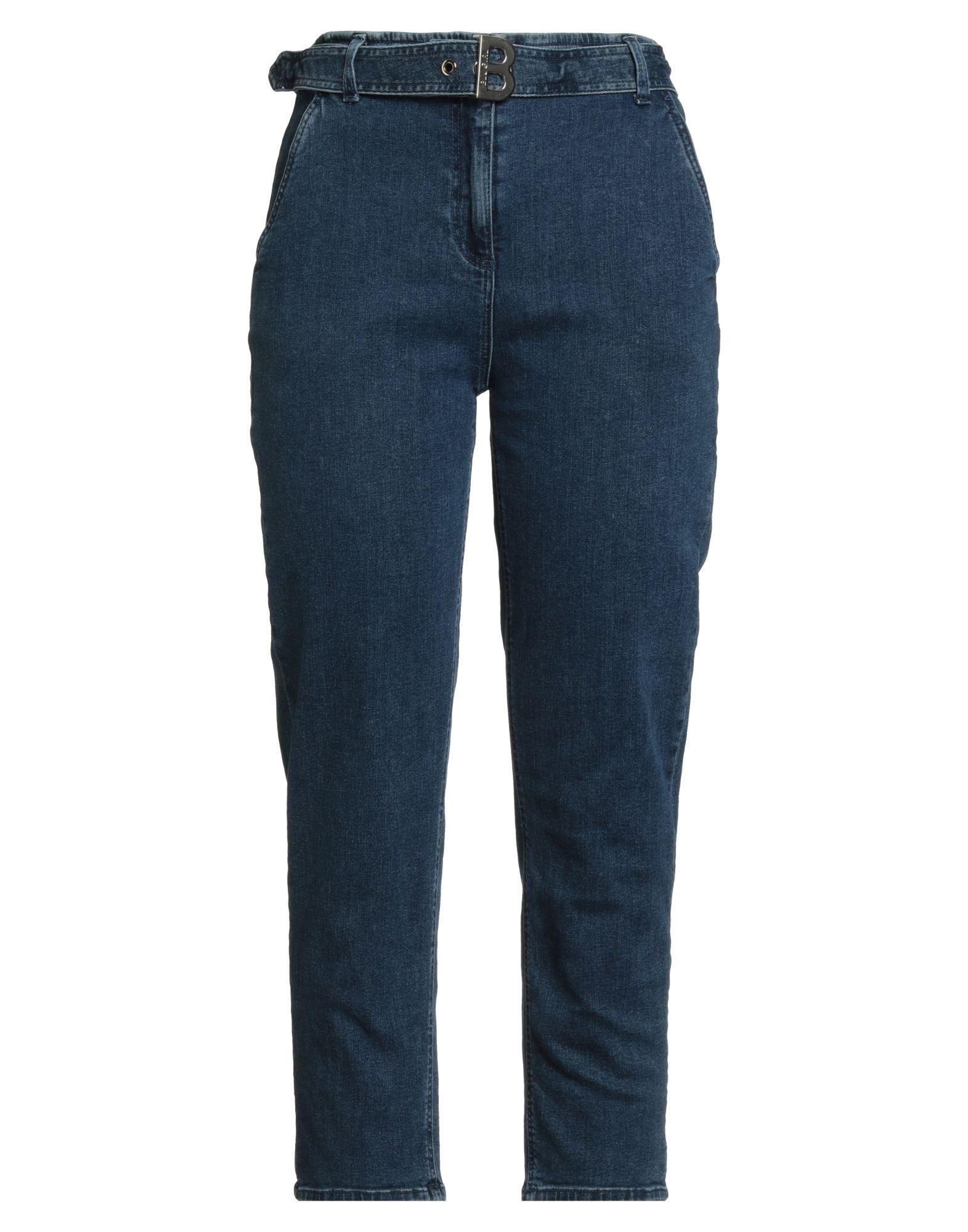 デニム・ジーパン BLUMARINE Woman Jeans Sky 4J105A M6D99 Superwide-leg Jeans With Lace Details | Blumarine