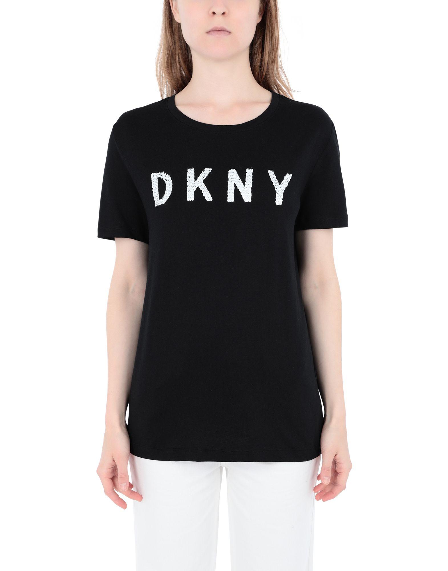 DKNY Cotton Tshirt in Black Lyst