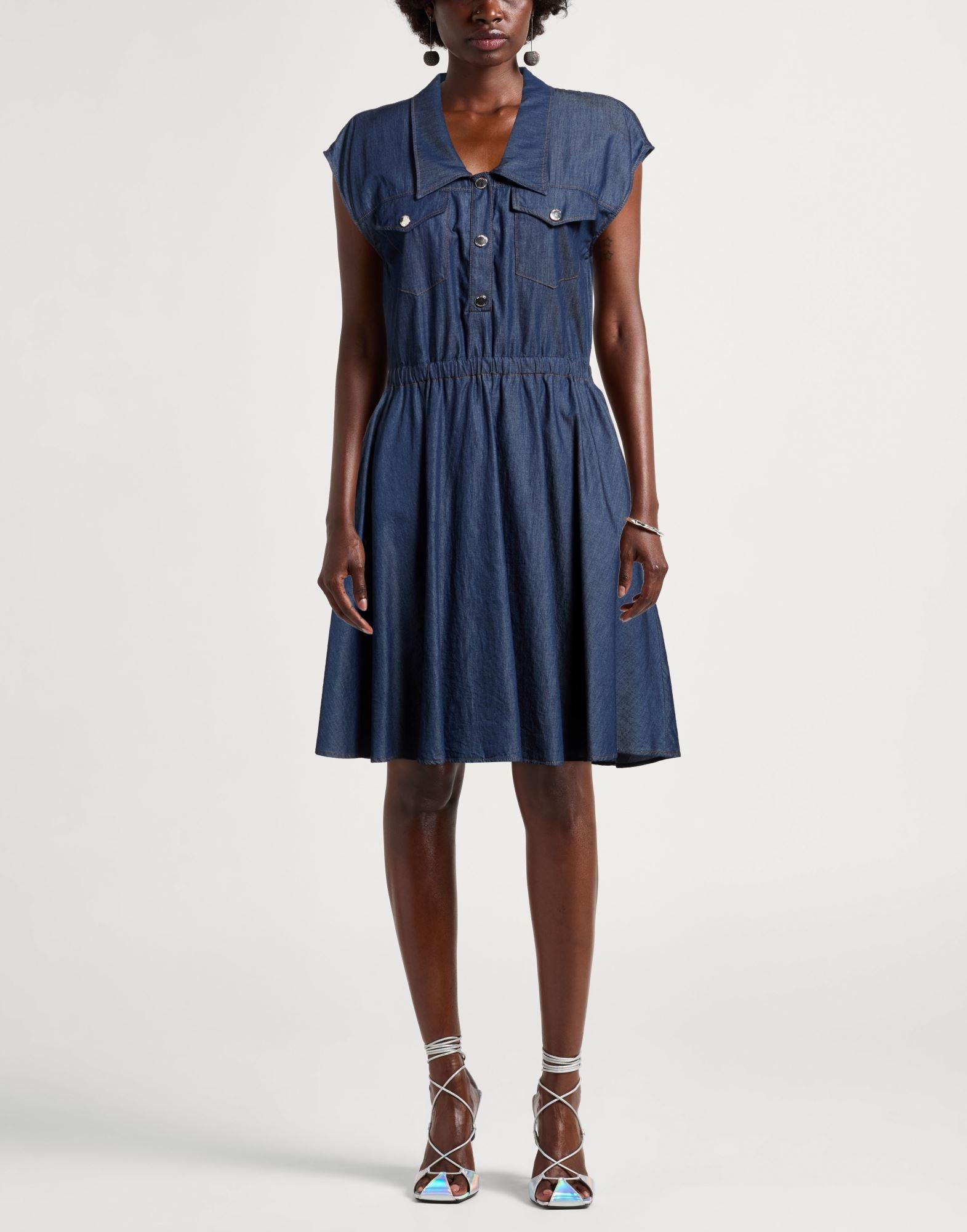 denim off the shoulder dress Blue Denim Dress Off Shoulder Frill Feature  AX Paris