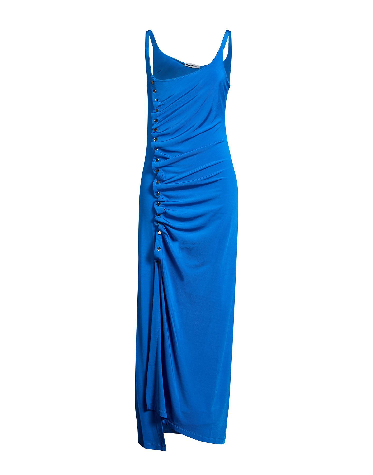 rabanne blue dress Long navy blue trompe-l'œil lace dress – Rabanne main image 1